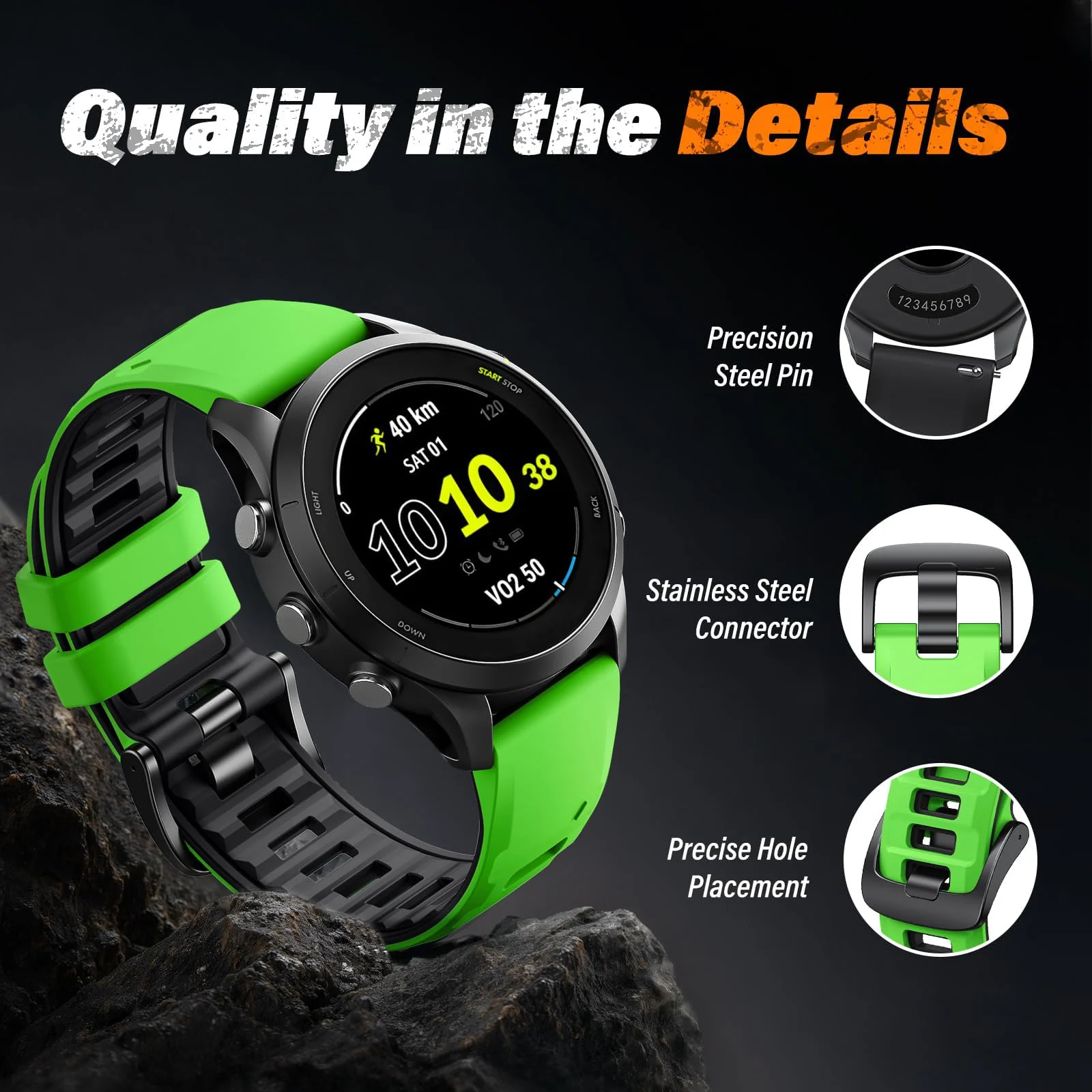 DL3 Mobilak Silicone Sport Band 22MM Strap For Xiaomi Redmi Watch 5 Active/5 Lite/Samsung Galaxy Watch 46mm/Watch 3 45mm/Gear S3/Huawei watch GT5 GT4 GT3 GT2 GT 46MM/GT2E/GT3 Pro/GT 5 Pro/Amazfit GTR4 - Grassy Green/black