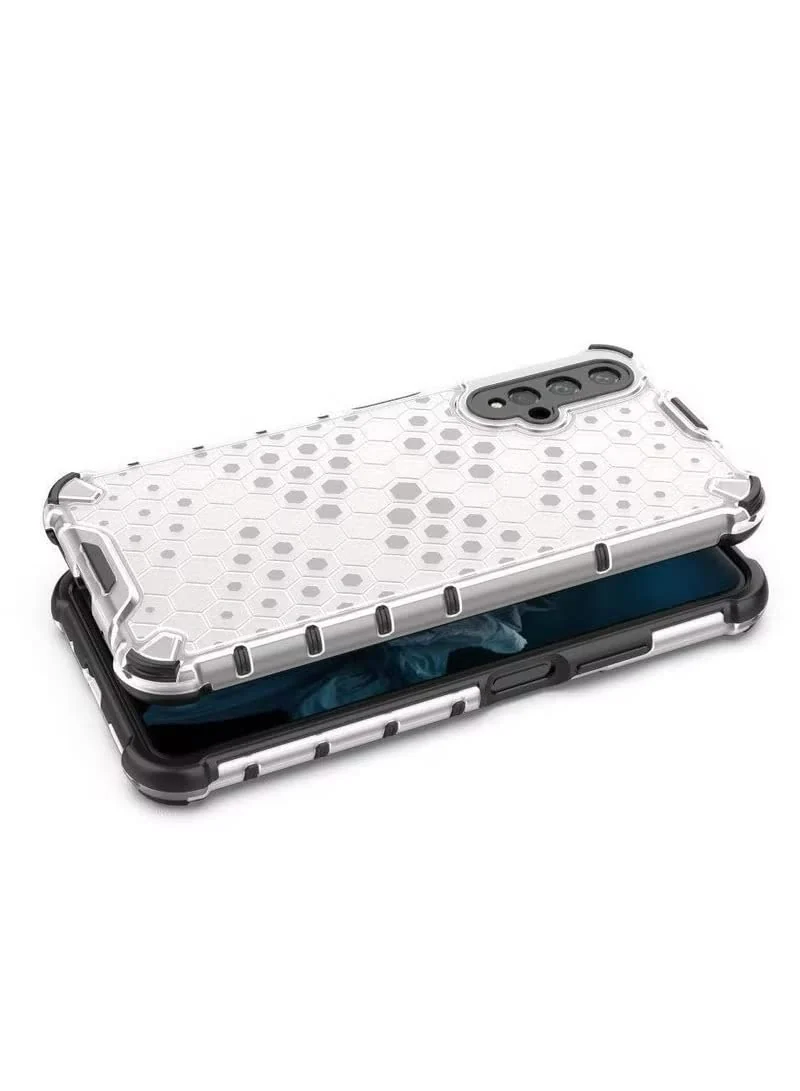 DL3 Mobilak Honeycomb Protective Case for Huawei Nova 5T / Honor 20, Shock-absorbing protection, Transparent design, Slim, lightweight profile - Clear