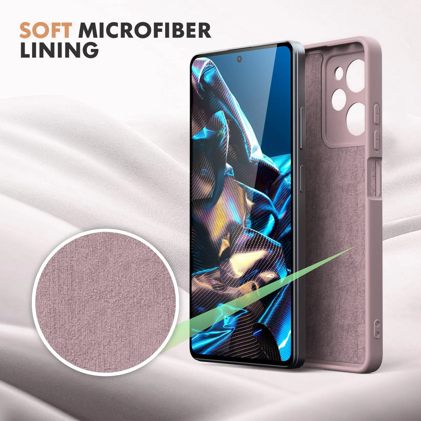 DL3 Mobilak POCO X5 Pro 5G Case, Soft Flexible Silicone Gel Rubber Bumper Cover, Full Body Shockproof Protective Phone Case - Cashmere