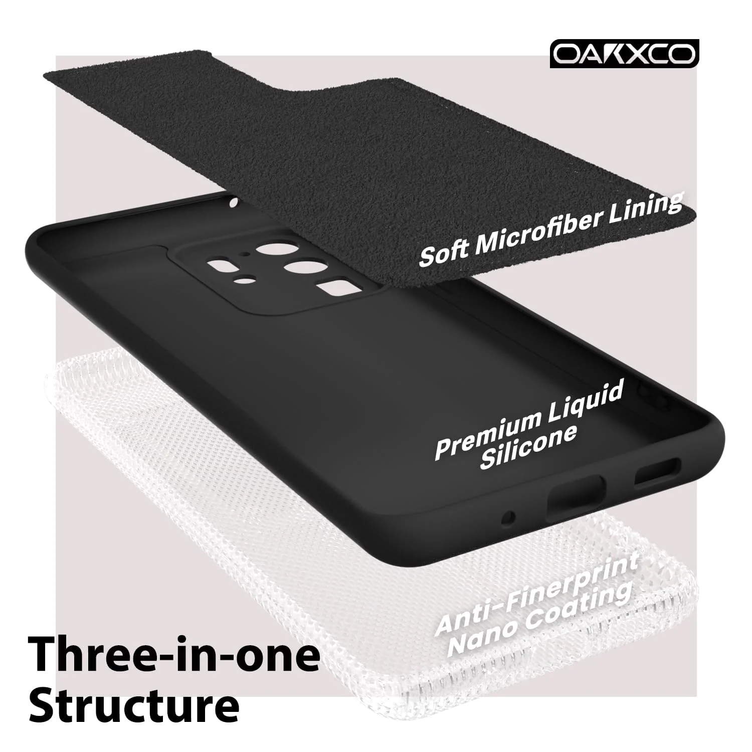 "DL3 Mobilak Liquid Silicone Case for Samsung Galaxy Note 20 5G (6.7""), Shock-absorbing protection, Scratch-resistant surface, Soft microfiber lining - Black"