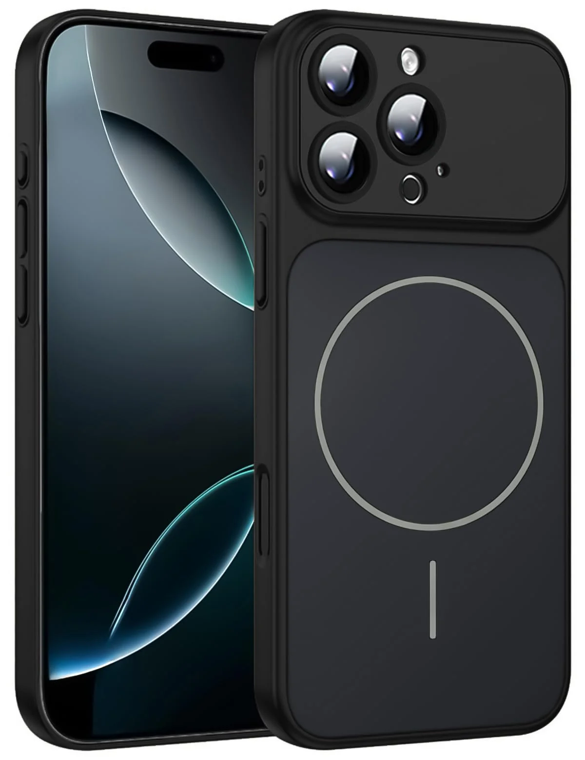 Mobigon Premium Liquid Silicone Case for iPhone 13 Pro Max, Compatible with MagSafe, Built-in Camera Protection, Glossy Back Design, Shockproof Soft Protective Phone Cover
