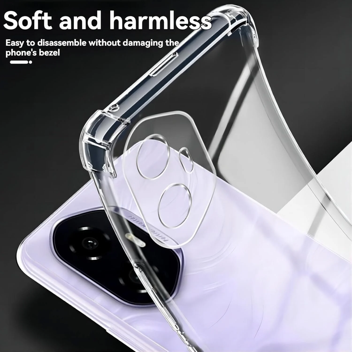 DL3 Mobilak Clear TPU Protective Case for Honor 300 with Camera Protection and Shockproof Design - Clear