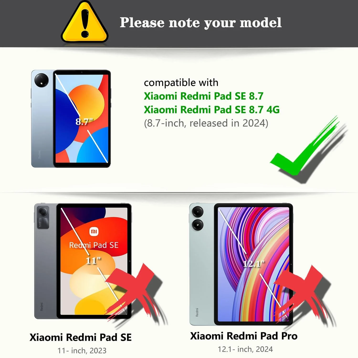 DL3 Mobilak Screen Protector For Xiaomi Redmi Pad SE 8.7 Inch Tablet Tempered Glass Film [HD Crystal ] [Easy Installation] [Scratch Resistant] [9H Hardness] - Clear