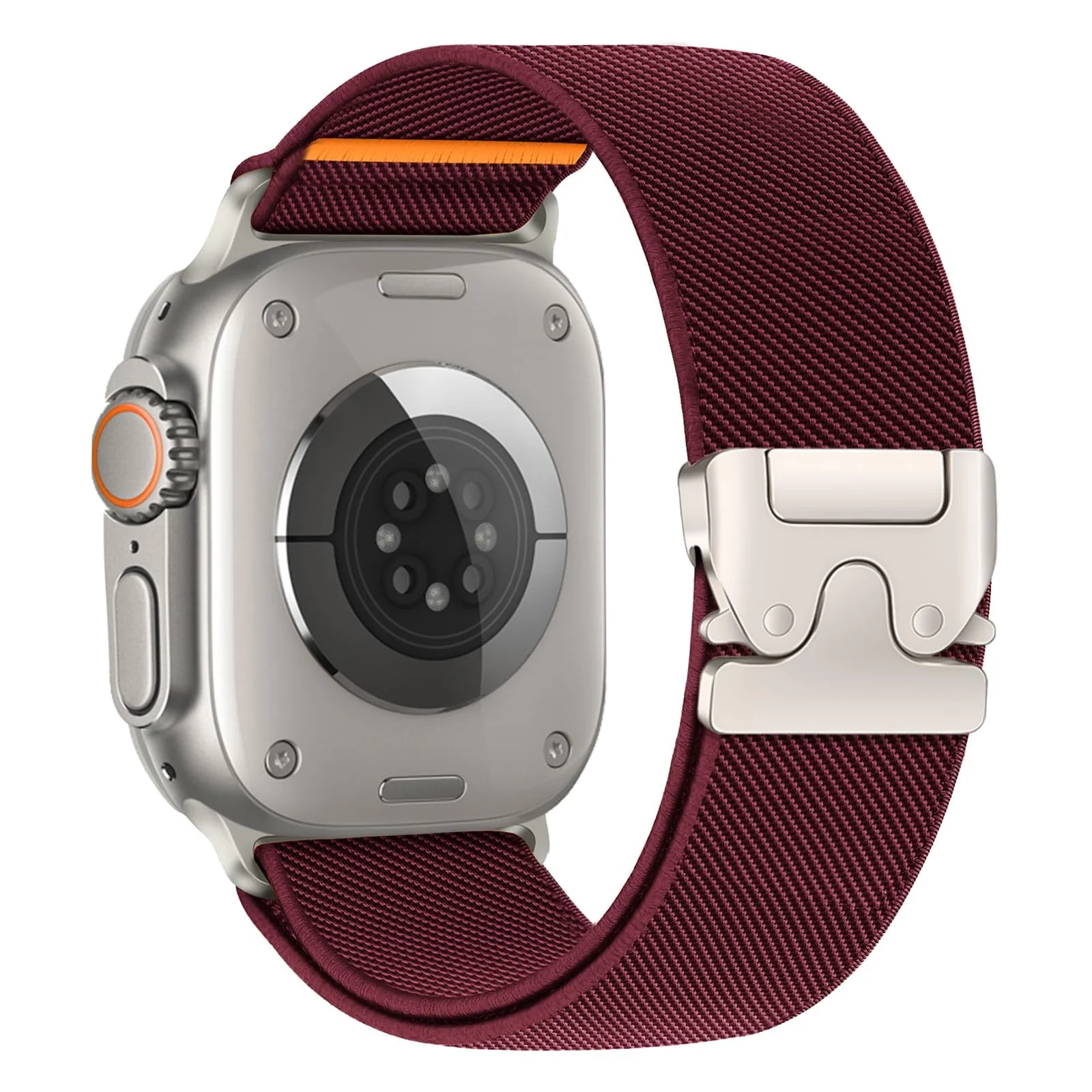 Stretchy Nylon Strap for Apple Watch Ultra 3 2 1 Strap 49MM 46MM 45MM 44MM 42MM iWatch Straps for Men Women, Parachute Elastic Sport Band for Apple Watch Series 11 10 9 8 7 6 5 4 3 SE/2 (Wine Red)