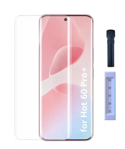 DL3 Mobilak Screen Protector Infinix Hot 60 Pro+ Plus [Liquid UV Tempered Glass] Full Screen adhesive [Sensitive Touch][Fingerprint Sensor Compatible] HD - Clear