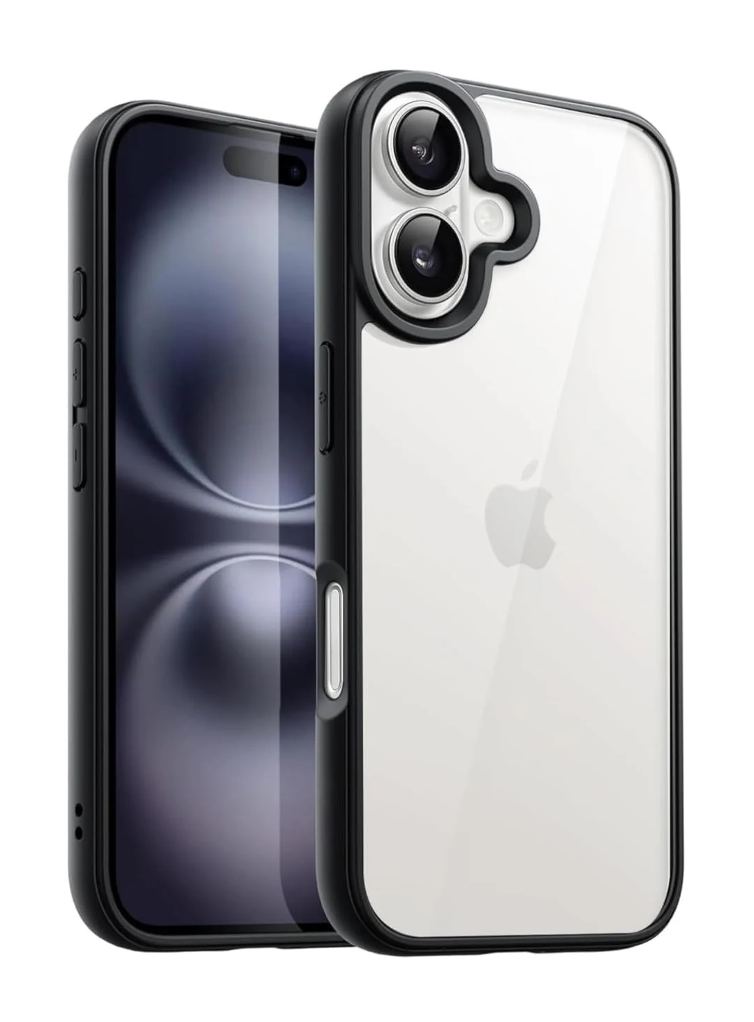 DL3 Mobilak Clear PC and TPU Protective Case for iPhone 16 with Military-Grade Protection and Anti-Yellowing Design - A Black