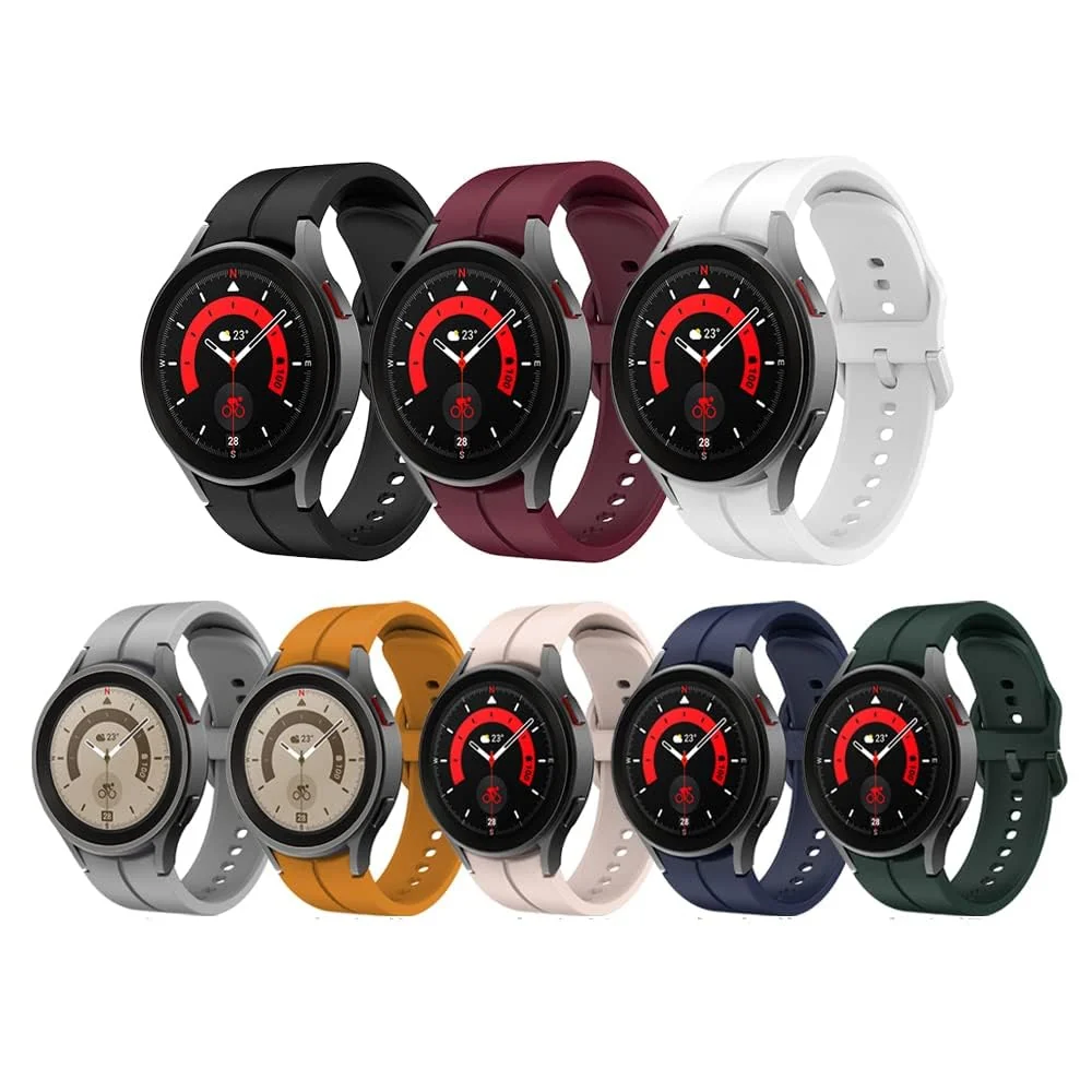DL3 Mobilak Sport Watch Band Compatible with Samsung Galaxy Watch 7 FE 6 5 4 Band 40mm 44mm/ Galaxy Watch 6 Classic Bands 43mm 47mm/Watch 5 Pro Band 45mm/ Galaxy Watch4 Classic Band 42mm 46mm, No Gap - Dark Gray