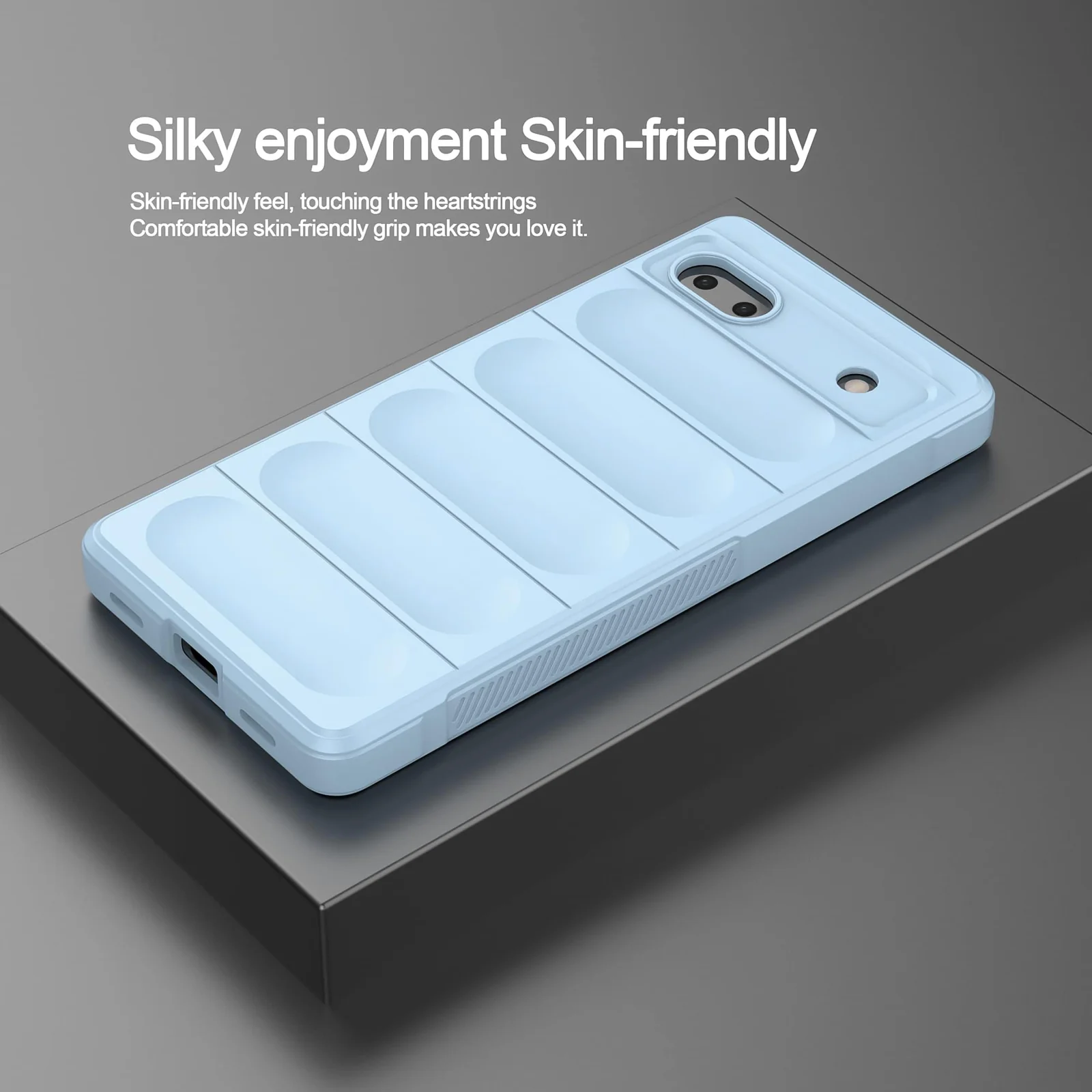 DL3 Mobilak Soft Silicone Protective Case for Google Pixel 6A with Camera Protection and Shockproof Design - Baby Blue