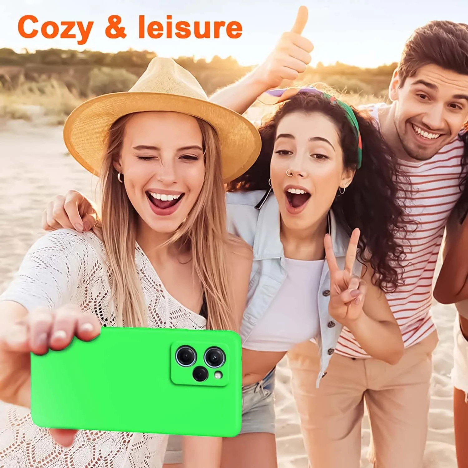 DL3 Mobilak Silicone Protective Case for POCO X5 Pro 5G, Shock-absorbing protection, Scratch-resistant surface, Soft microfiber lining - Neon Green