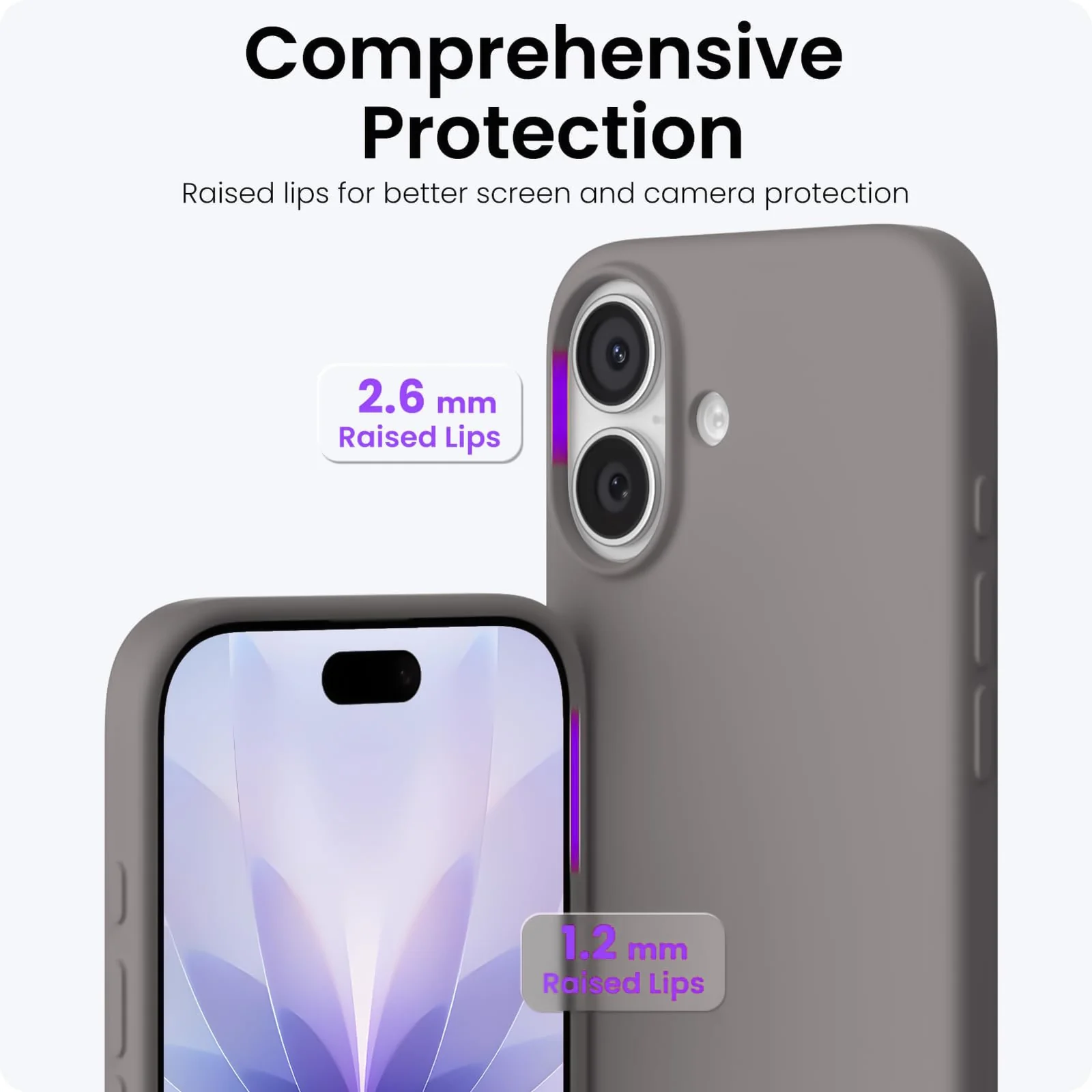 DL3 Mobilak Liquid Silicone Protective Case for iPhone 17 6.3-Inch with Microfiber Lining and Shockproof Design - Gray 2