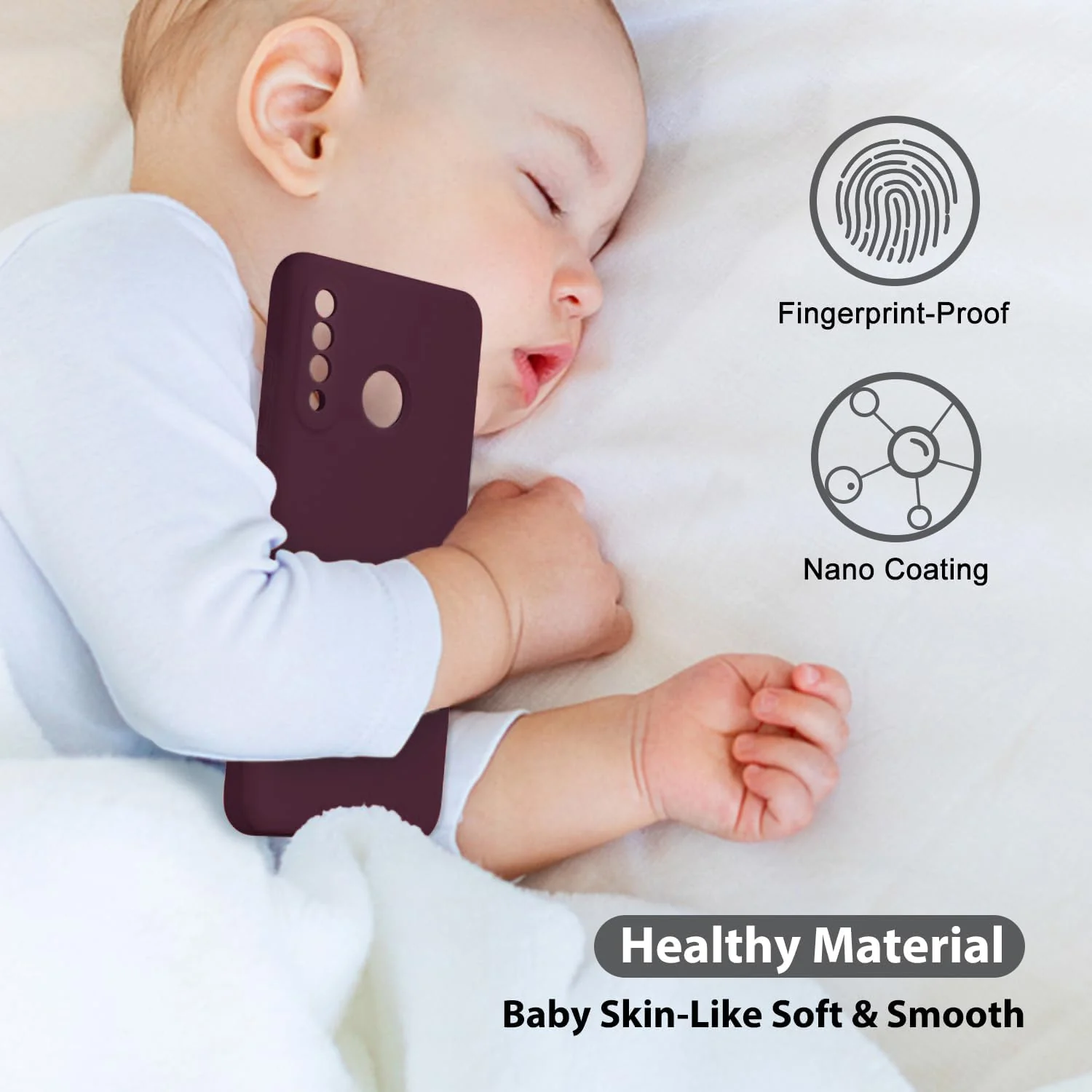 DL3 Mobilak Soft Silicone Protective Case for Huawei P30 Lite / Nova 4E with Microfiber Lining and Shockproof Design - Wine Red