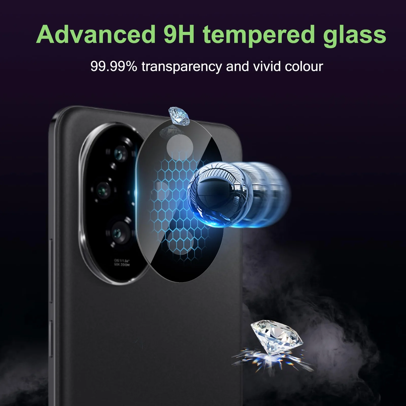 DL3 Mobilak Honor 200 Pro Camera Lens Protector Tempered Glass Screen Protector HD [Full Coverage][Anti-Scratch] Drop Protection Ultra Clear/Thin Lens Protector Case - Black