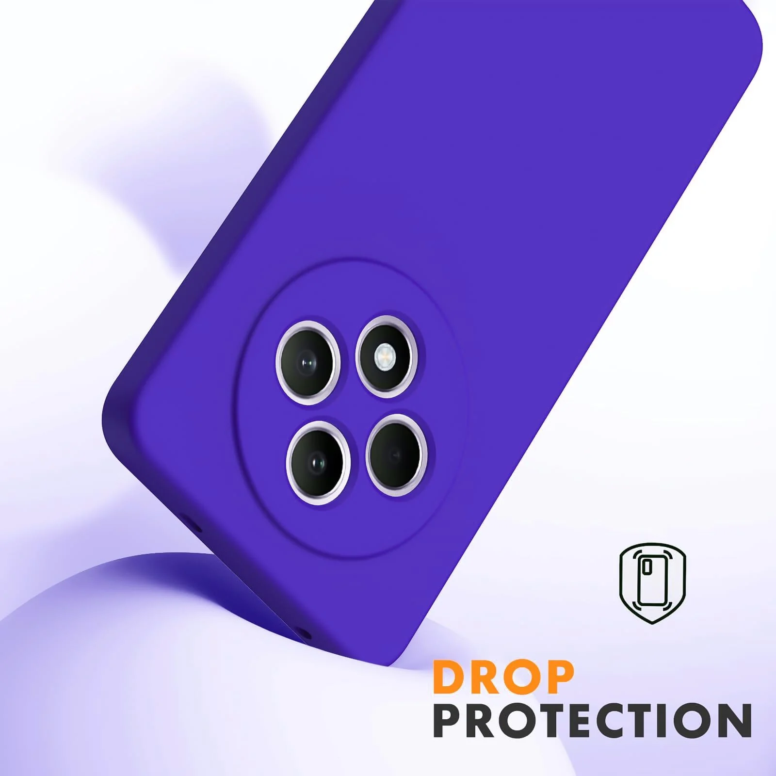 DL3 Mobilak Liquid Silicone Protective Case for OPPO Reno 12F with Camera Protection and Microfiber Lining - Pepsi