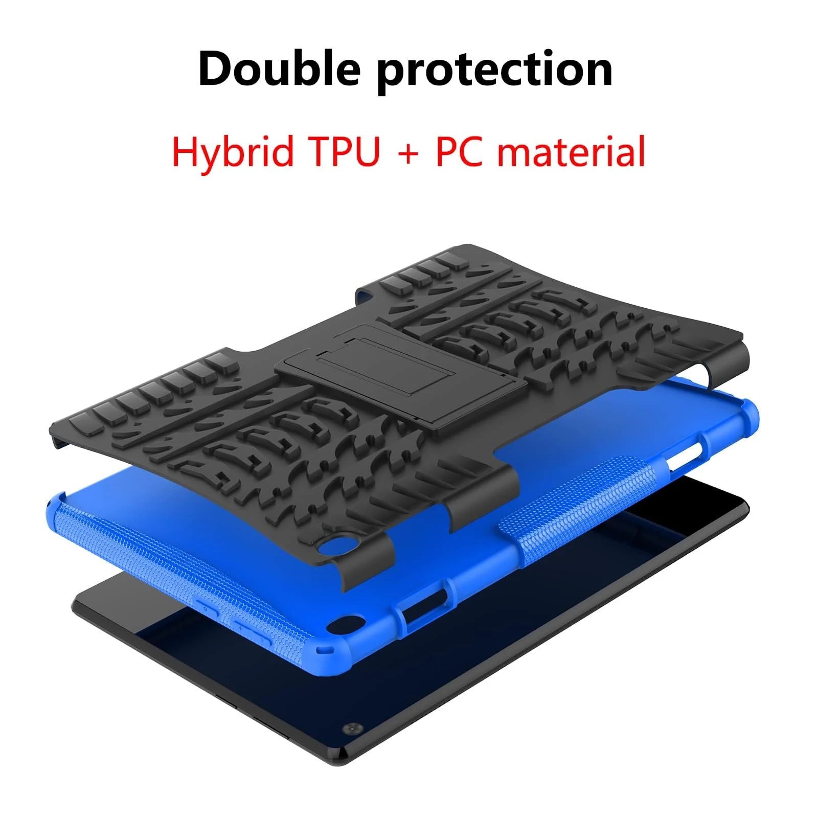 DL3 Mobilak Case For Lenovo Tab M10 HD TB-X505 / TB-X605 10.1-inch tablet, Hybrid Rugged Armor Heavy Duty 2 in 1 TPU + PC Combo Dual Layer Shockproof Case with Kickstand - Blue
