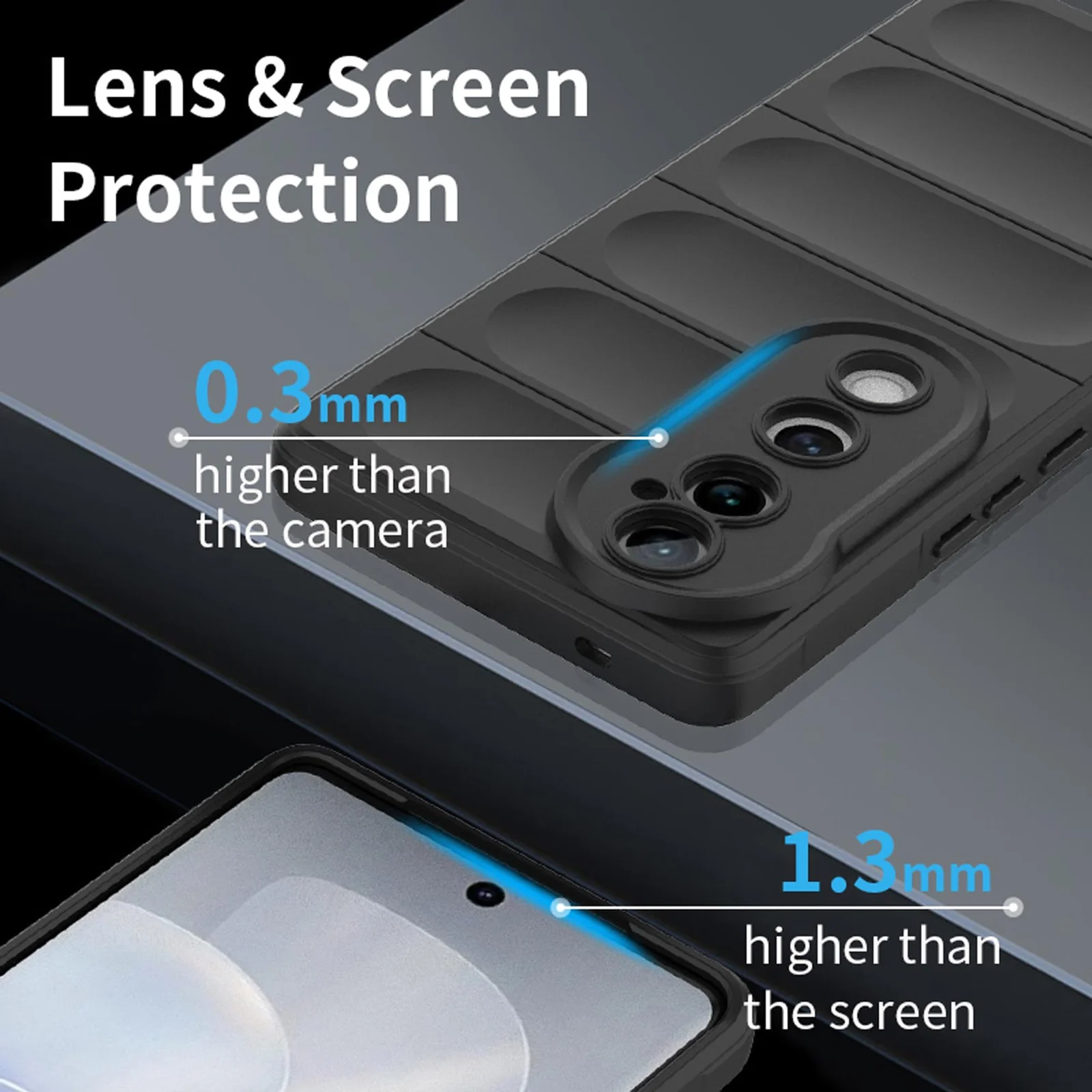 DL3 Mobilak Silicone Case for Vivo V40 5G / Vivo V40 Pro 5G Heavy Duty Protective [Slim Fit] Shockproof Soft Flexible Protective Design Shock-Absorption TPU Cover With Camera Protection - Black