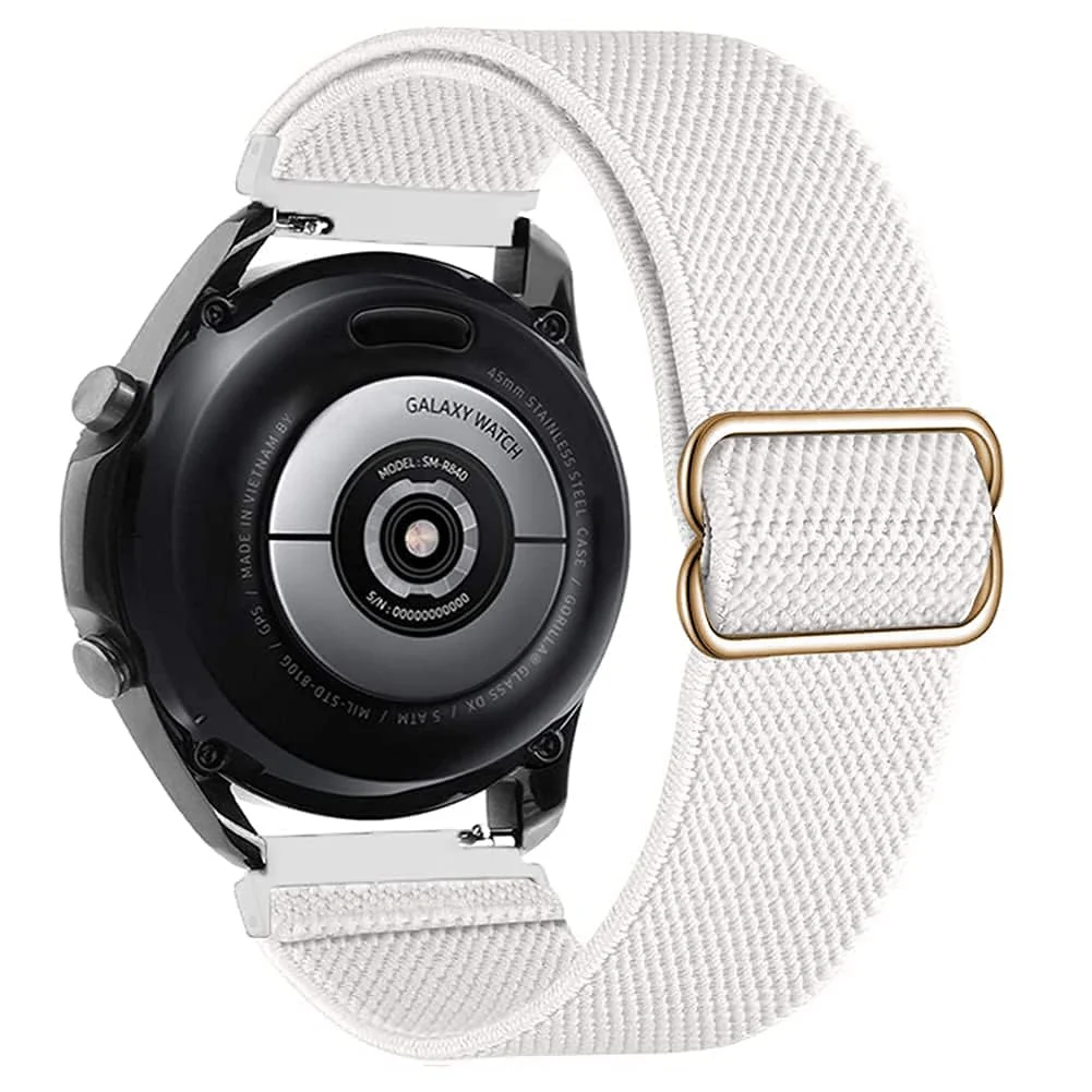 DL3 Mobilak Strap Nylon Loop 20MM Band For Samsung Galaxy Watch 7/6/5/4 40mm 44mm/Watch 5 Pro 45mm/S2 classic/active 2 40mm 44mm/Amazfi GTS 2/2e/3/3 Pro/4/GTS 2 Mini/3 Mini/4 Mini/Bip 3 - Black