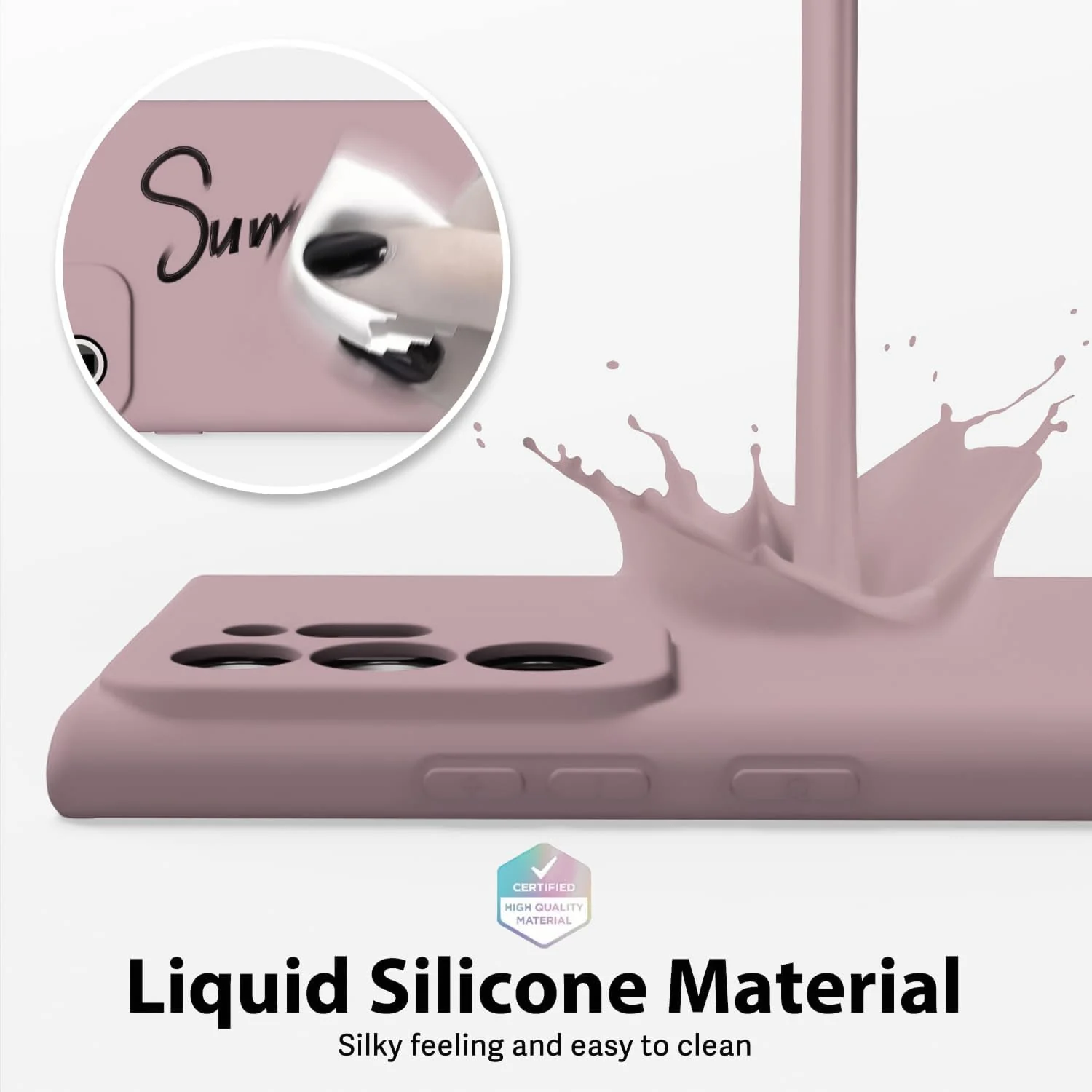 DL3 Mobilak Soft Silicone Protective Case for Samsung Galaxy Note 20 Ultra with Microfiber Lining and Shockproof Design - Cashmere