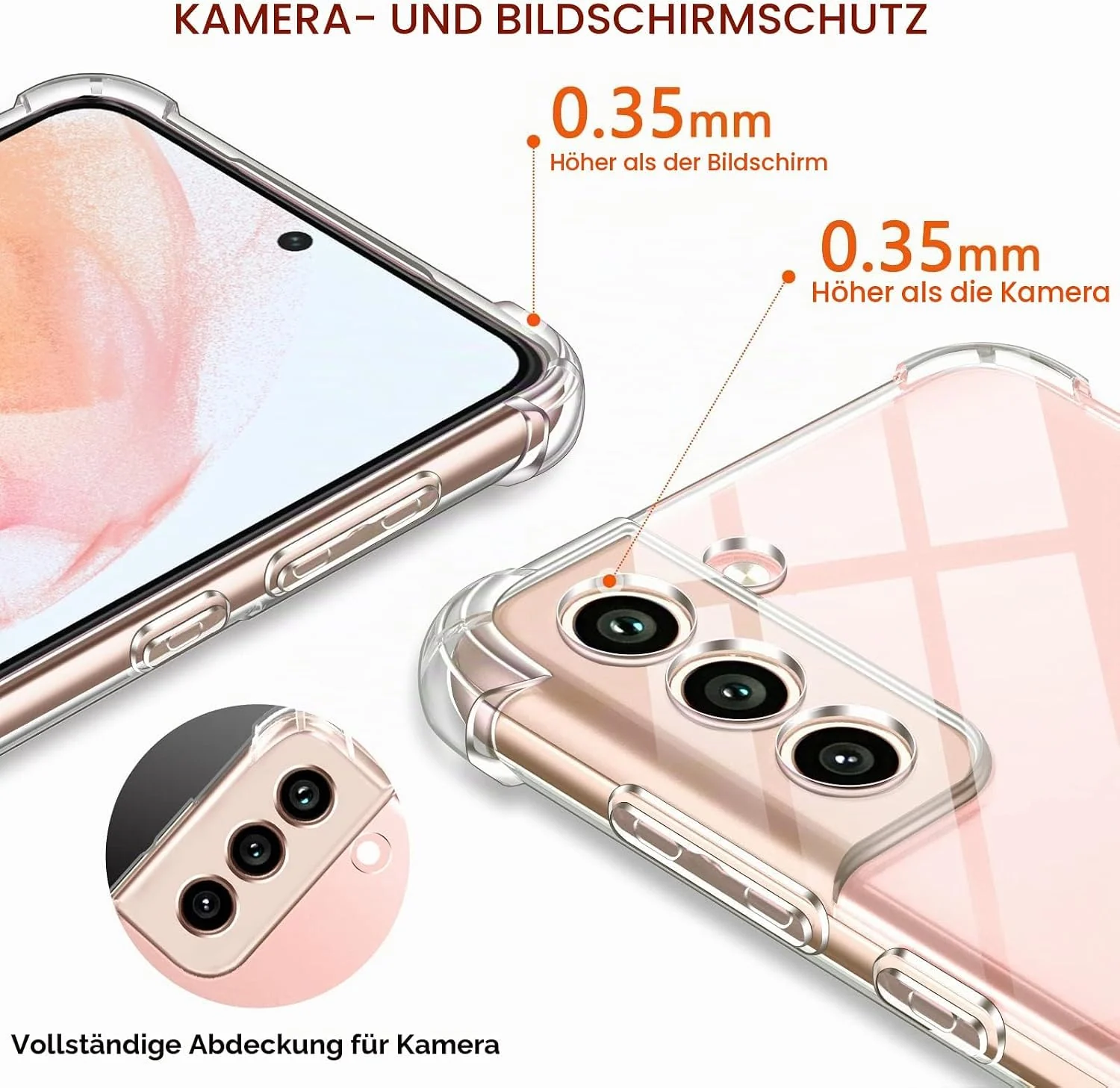 DL3 MOBILAK Clear Soft TPU Phone Case for Samsung Galaxy S22 5G - Clear