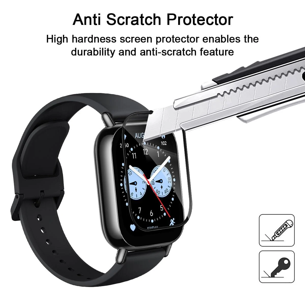 DL3 Mobilak Screen Protector For Xiaomi Redmi Watch 5 Lite, 3D Curved Soft Edge Protective Film [Anti-Scratch] [Bubble Free] [Ultra Shatterproof] [High Sensitive] (Not Glass) - Black