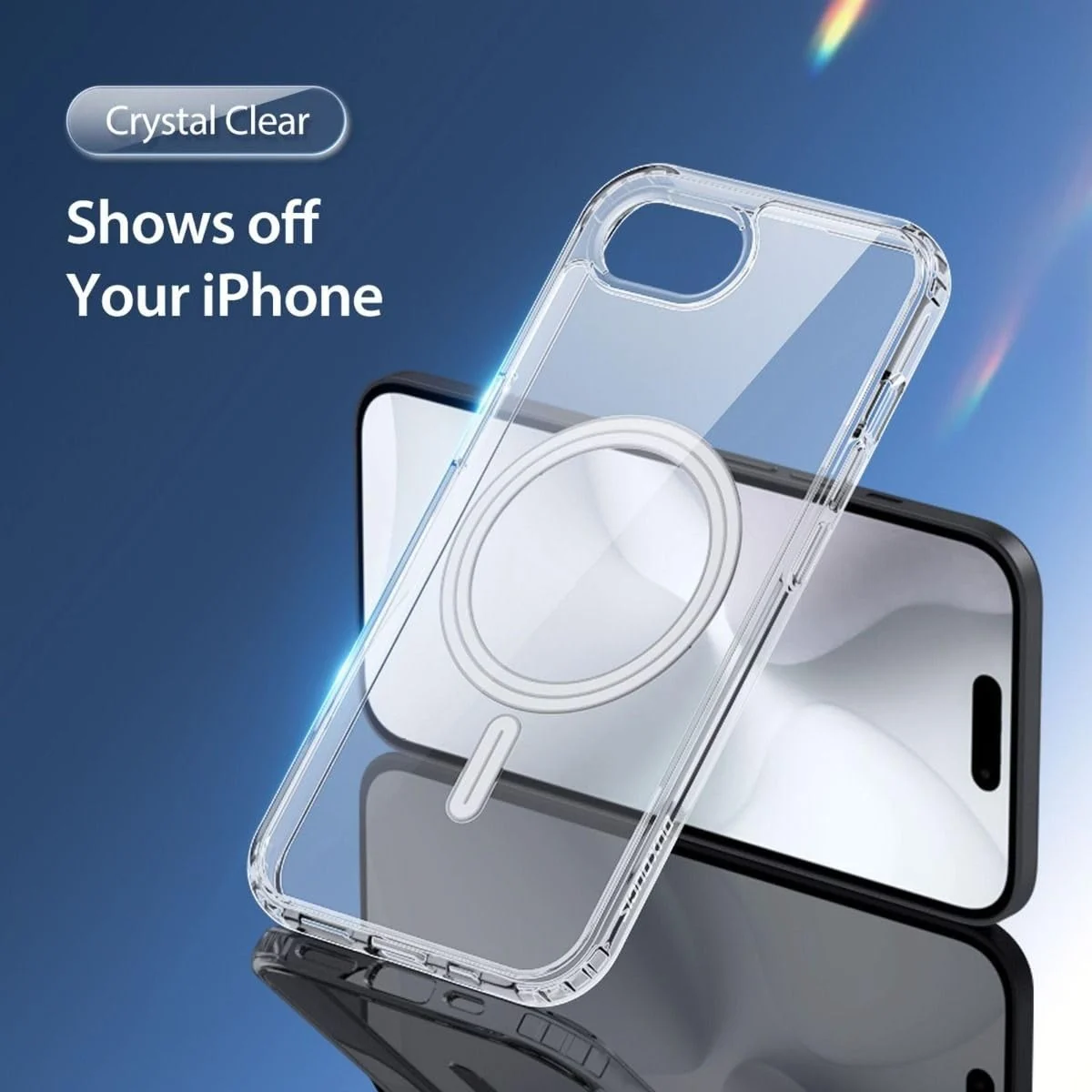 DL3 Mobilak for iPhone 7/8/SE 2020/SE 2022 Case [Compatible with MagSafe] [Strong Magnet] [Non-Yellowing] Magnetic Slim Thin Bumper Phone Cover, Lightweight, and Durable - Clear