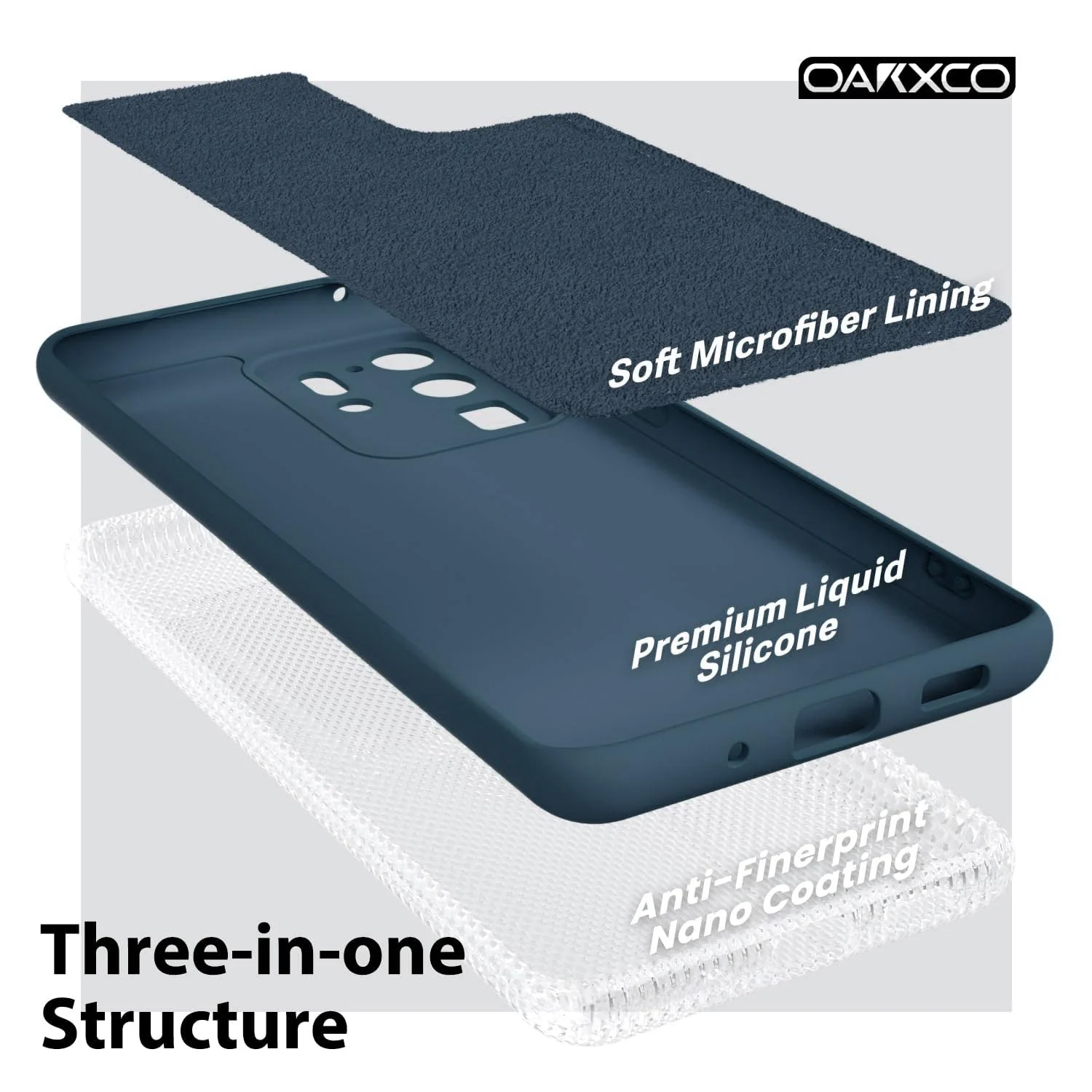 "DL3 Mobilak Liquid Silicone Case for Samsung Galaxy Note 20 5G (6.7""), Shock-absorbing protection, Scratch-resistant surface, Soft microfiber lining - Blue"