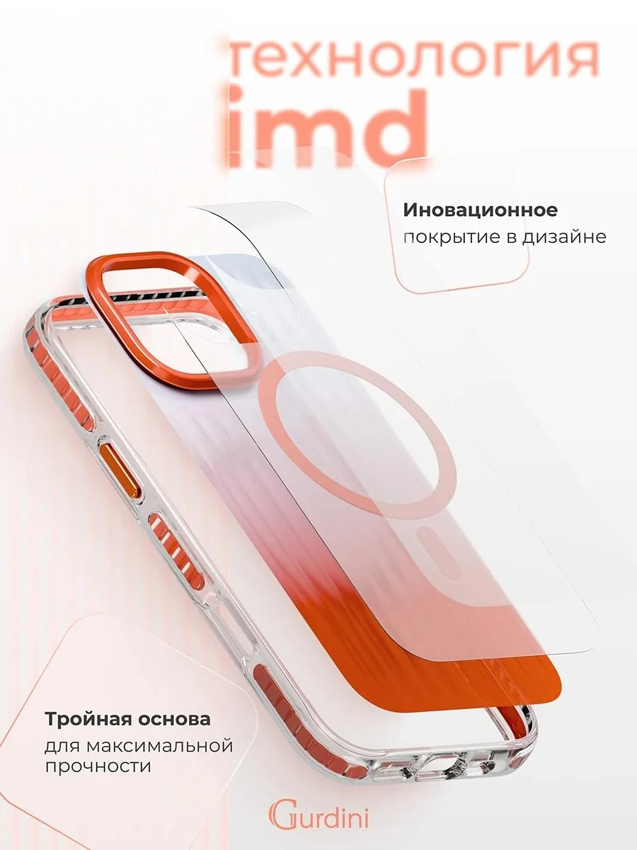DL3 Mobilak MagSafe-Compatible Magnetic Case for iPhone 16 Pro Max with Camera Protection and Magnetic Car-Mount Support - Orange