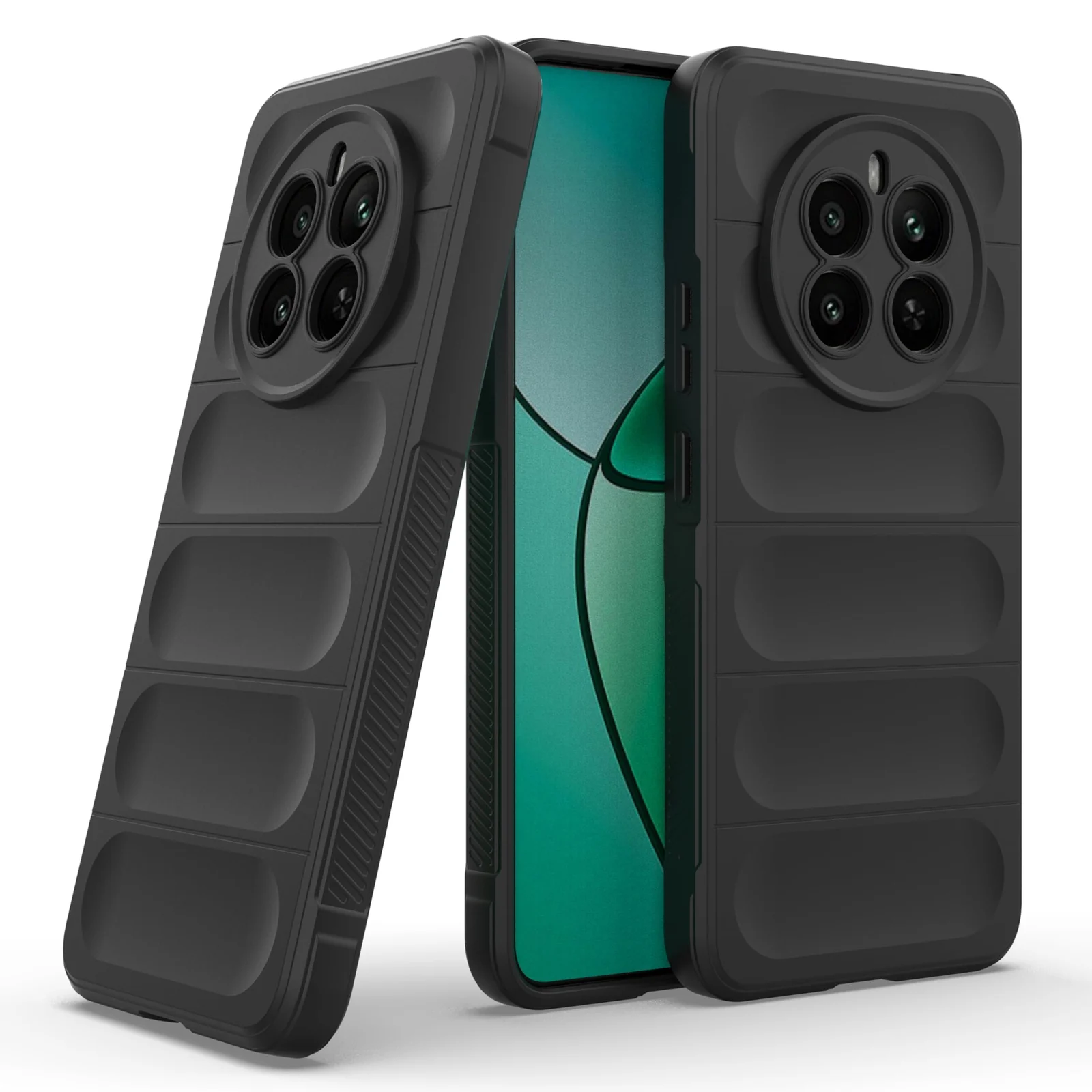 DL3 Mobilak Soft Silicone Protective Case for realme 12 4G / realme 13 4G / realme 12+ Plus 5G with Camera Protection and Shockproof Design - Black