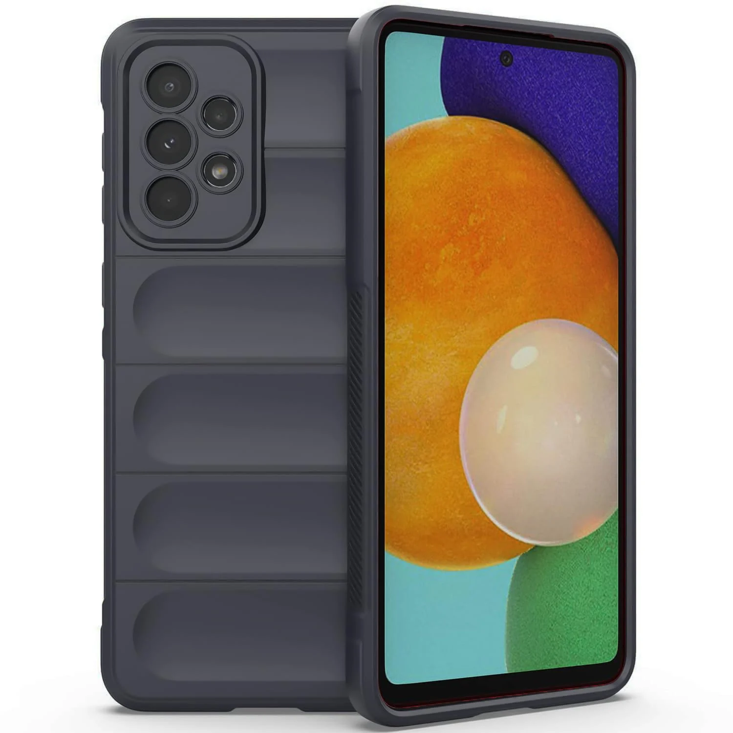 DL3 Mobilak Flexible Silicone and TPU Protective Case with Camera Protection for Samsung Galaxy A33 5G - Dark Gray