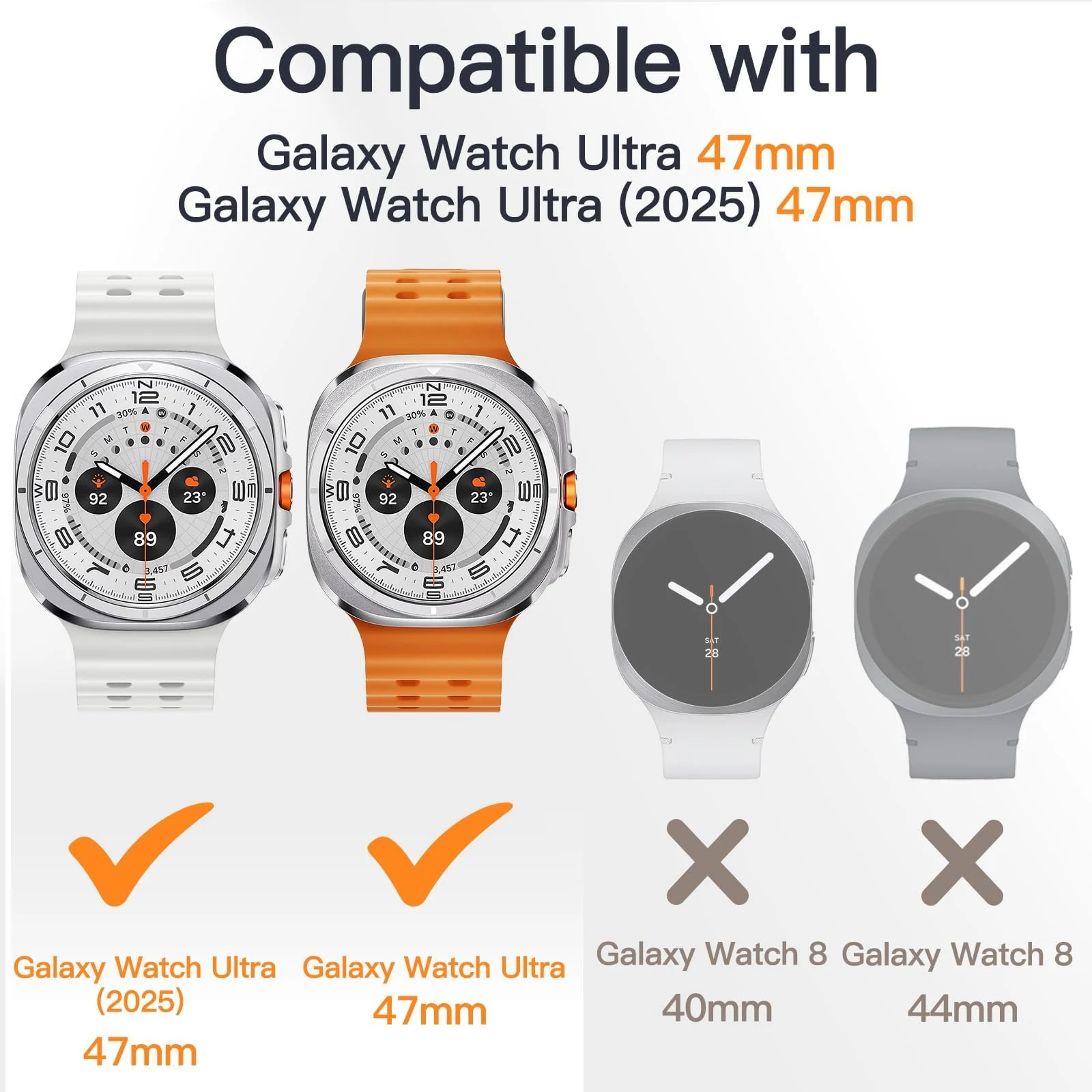 DL3 Mobilak Case Compatible with Samsung Galaxy Watch Ultra 2025/Galaxy Watch 7 Ultra 2024 47mm, Premium Soft TPU Slim Plated Protective Bumper Shell Cover Without Screen Protector - Clear