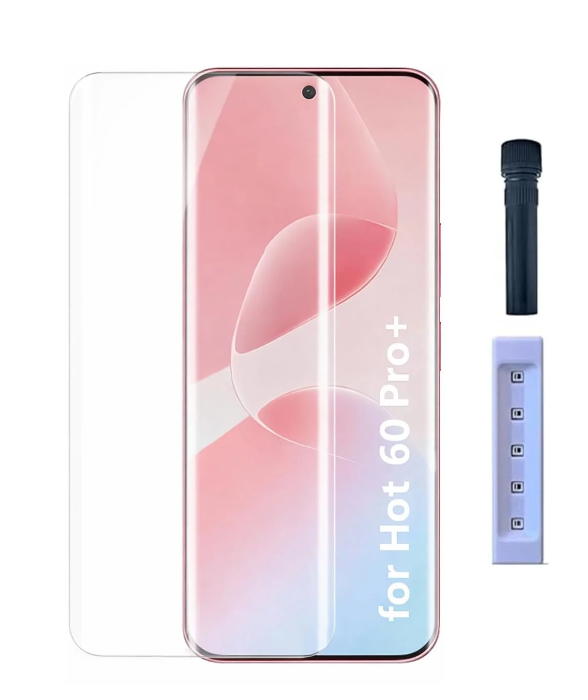 DL3 Mobilak Screen Protector Infinix Hot 60 Pro+ Plus [Liquid UV Tempered Glass] Full Screen adhesive [Sensitive Touch][Fingerprint Sensor Compatible] HD - Clear