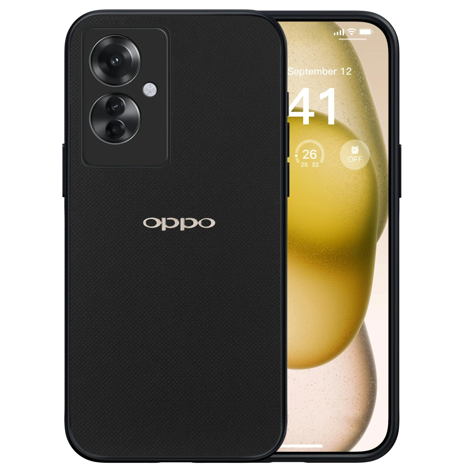 Dl3 Mobilak Compatible with Oppo Reno11 F 5G | Oppo Reno 11F 5G Case Dual Layer Heavy Duty Cell Phone Protective Cover Shockproof Rugged with Non-Slip Textured - Black