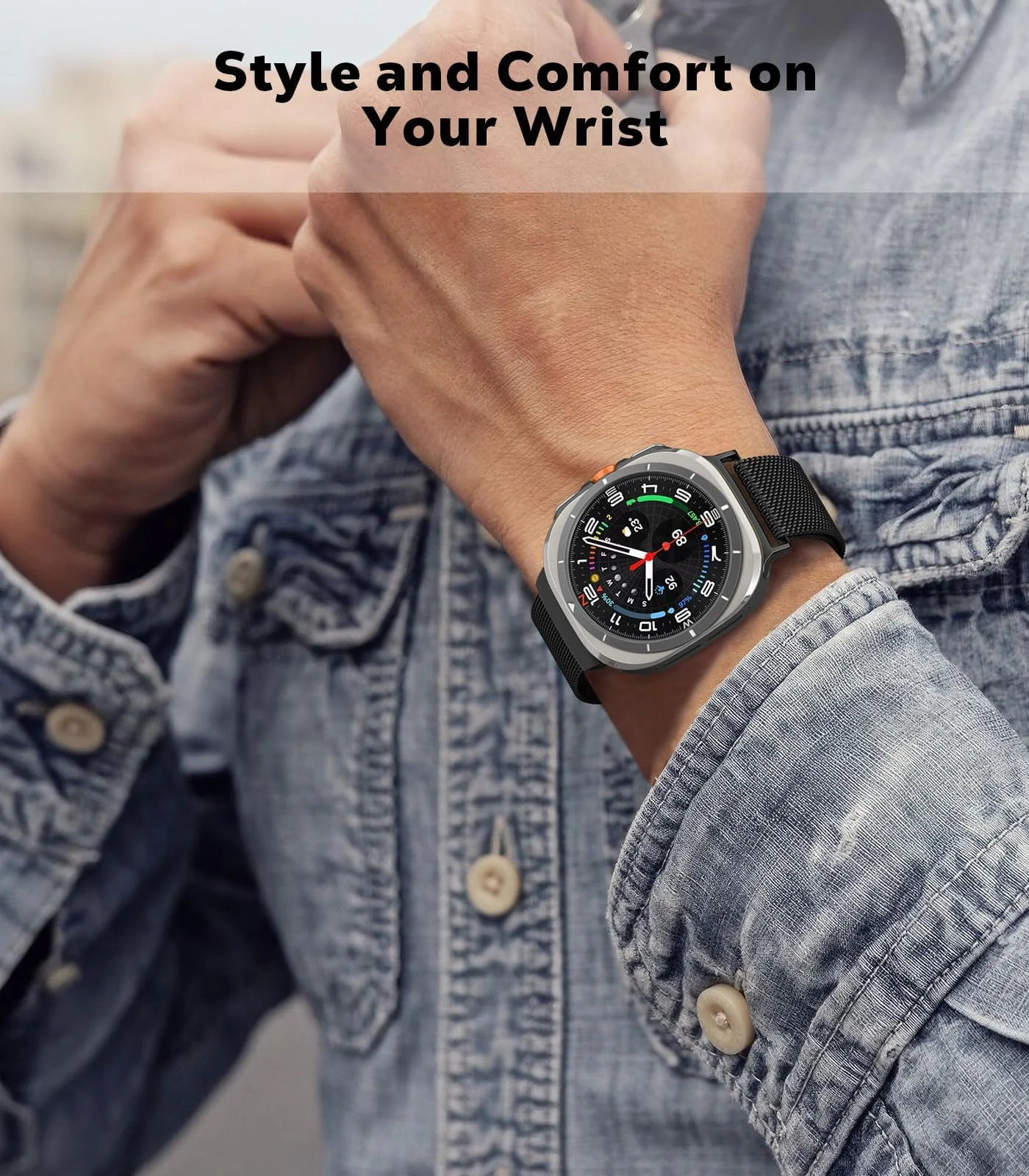 DL3 Mobilak Metal Band Compatible with Samsung Galaxy Watch 7 Ultra Bands 47mm, Stainless Steel Mesh Loop Magnetic Clasp Wristbands Replacement Accessory Women Men for Samsung Watch Ultra Band 47 mm - Black