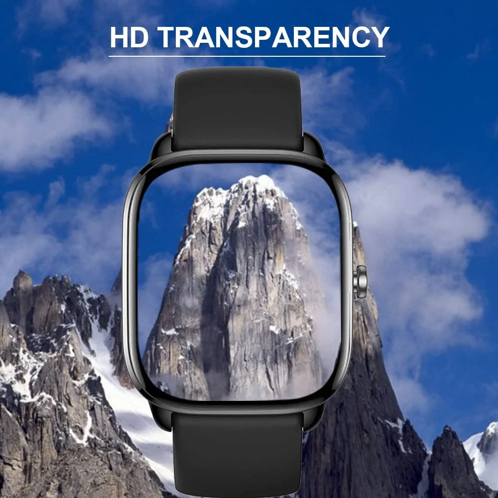 DL3 Mobilak Screen Protector For Amazfit GTS 4 mini, 3D Curved Soft Edge Protective Film [Anti-Scratch] [Bubble Free] [Ultra Shatterproof] [High Sensitive] (Not Glass) - Black