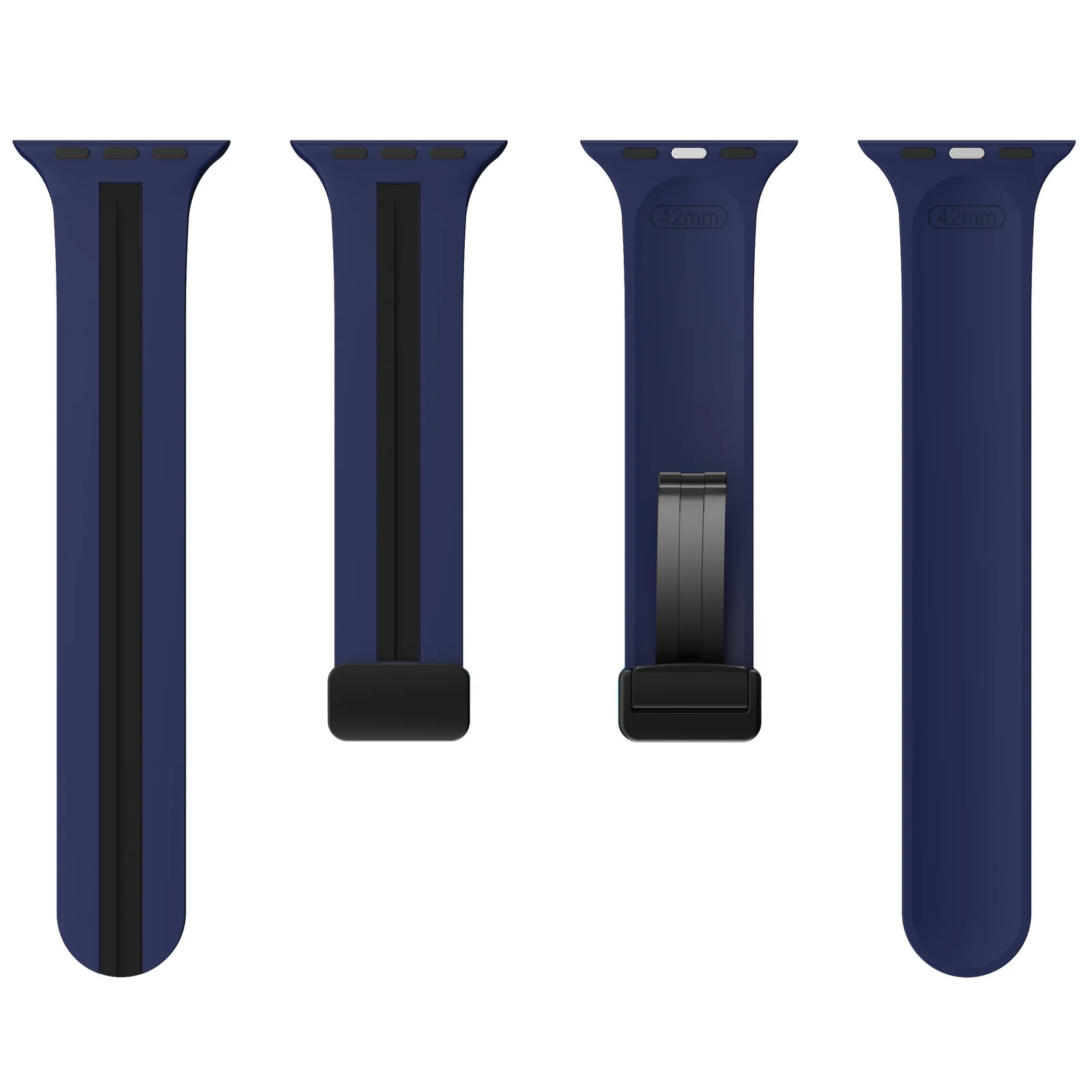 DL3 Mobilak Magnetic Strap for Apple Watch Band 49mm 45mm 44mm 41mm 40mm 38mm 42mm, Sport Silicone Replacement Wristband Strap for iwatch Series 9 8/7/6/5/4/3/2/SE (38mm/40mm/41mm) - Blue Black