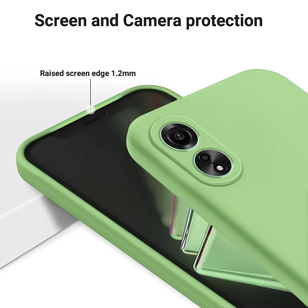 DL3 Mobilak OPPO A78 Case, Soft Flexible Silicone Gel Rubber Bumper Cover, Full Body Shockproof Protective Phone Case - Light Green