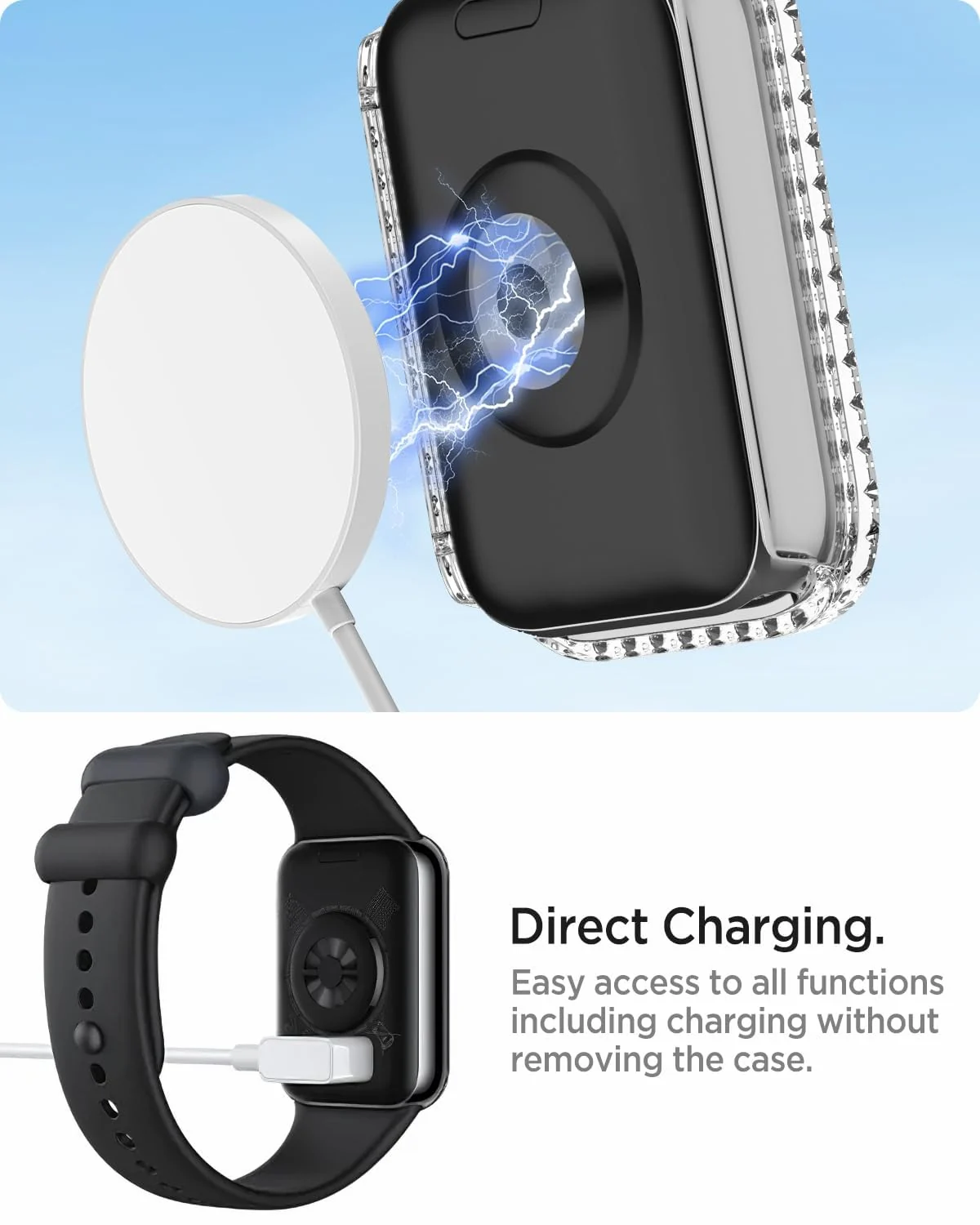 DL3 Mobilak Glitter Rhinestone Protective Case for Xiaomi Smart Band 8 Pro, Xiaomi Mi Band 8 Pro - Clear