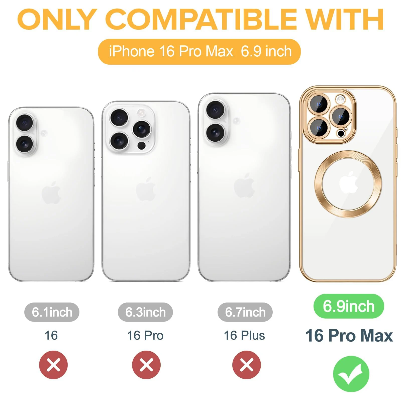 DL3 Mobilak Plated-Edge TPU Protective Case with Camera Protection for iPhone 16 Pro Max - Gold