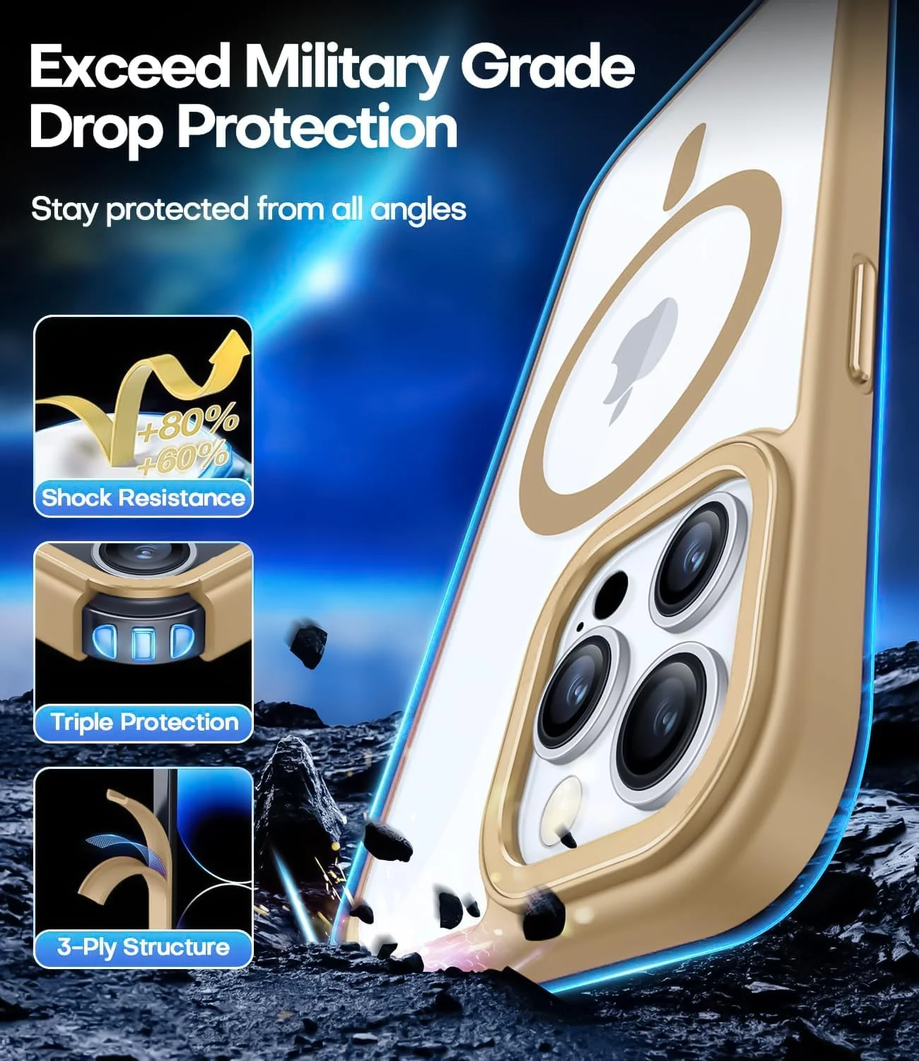 DL3 Mobilak Translucent Matte Case for iPhone 16 Pro Max 6.9-Inch Compatible with, Compatible with MagSafe accessories, Shock-absorbing protection, Scratch-resistant surface - Desert