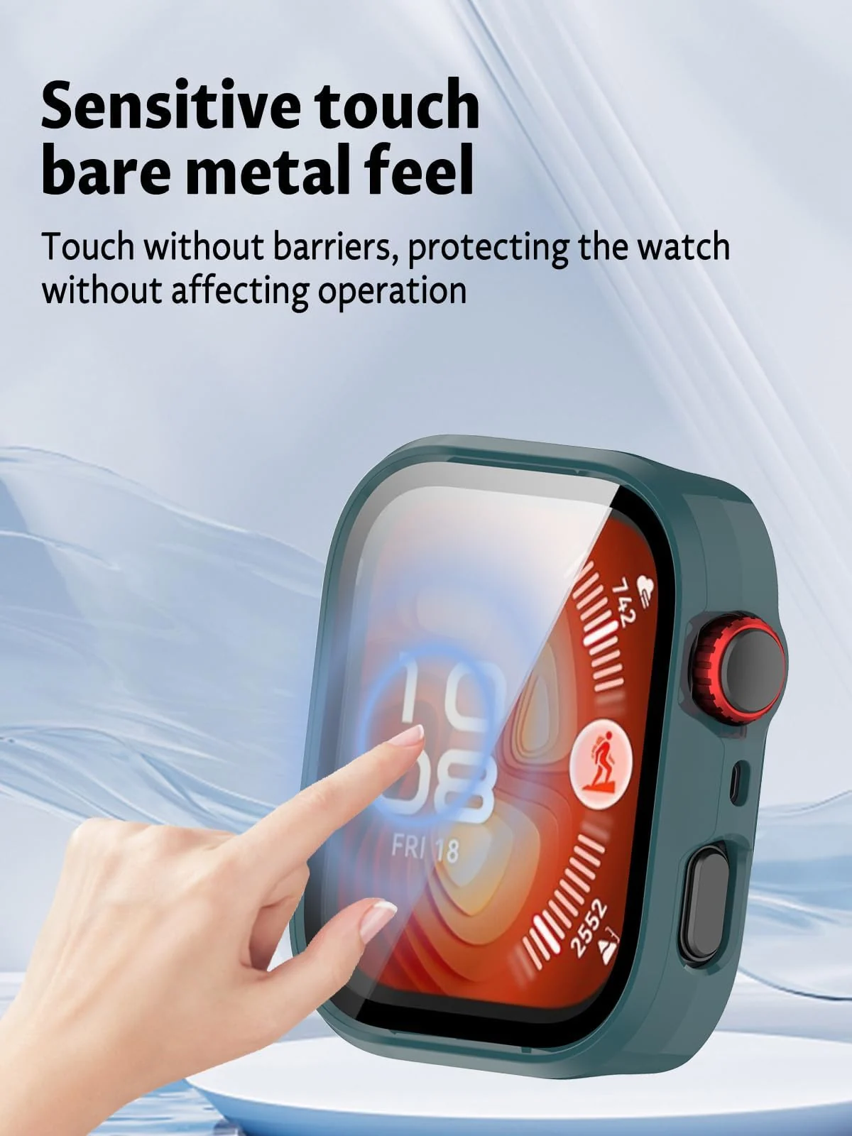 DL3 Mobilak Case Compatible with Huawei Watch Fit 4 Pro, Full Coverage Slim Hard Case Protective Bumper Built-in Tempered Glass Screen Protector Shell for Huawei Watch Fit 4 Pro - Green