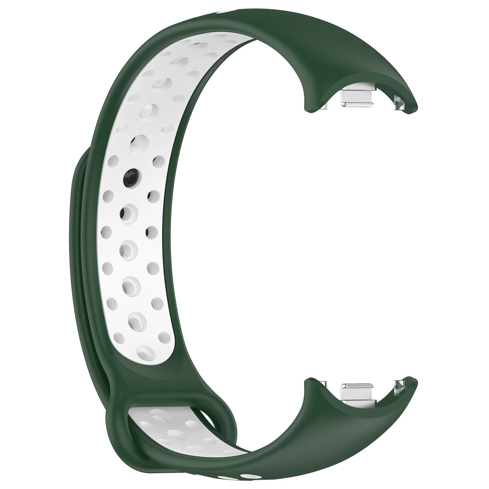 DL3 Mobilak Strap for Xiaomi Mi Band 9 / Mi Band 8, Breathable Sport Silicone Watch Band Strap, Replacement Bracelet Wristband Wrist Strap for Xiaomi Smart Band 9/Xiaomi Smart Band 8 Watch Accessories - Green White