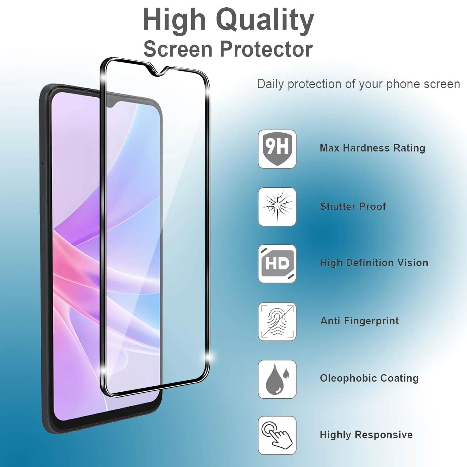 DL3 Mobilak for vivo Y33S/Y21S/Y33/Y21/Y20/Y20S/Y55 5G/Y53S/Y35/Y16/Y22 Tempered Glass Screen Protector, 9H Hardness Anti-Scratch Tempered Glass flim, Case Friendly, Anti-Scratch - Clear