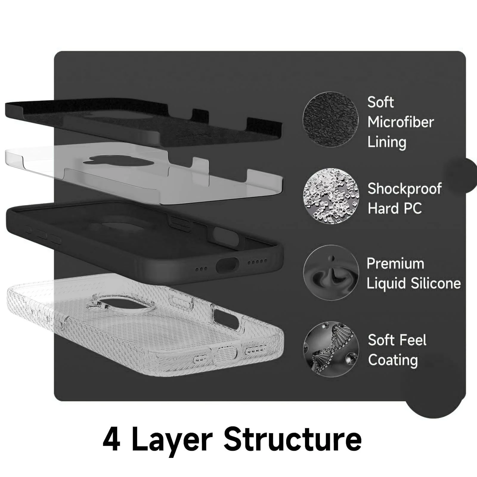 DL3 Mobilak Compatible with iPhone 17 6.3-Inch Case, Premium Liquid Silicone Case, Full Body Protective Cover, Shockproof, Slim Phone Case, Anti-Scratch Soft Microfiber Lining - Black