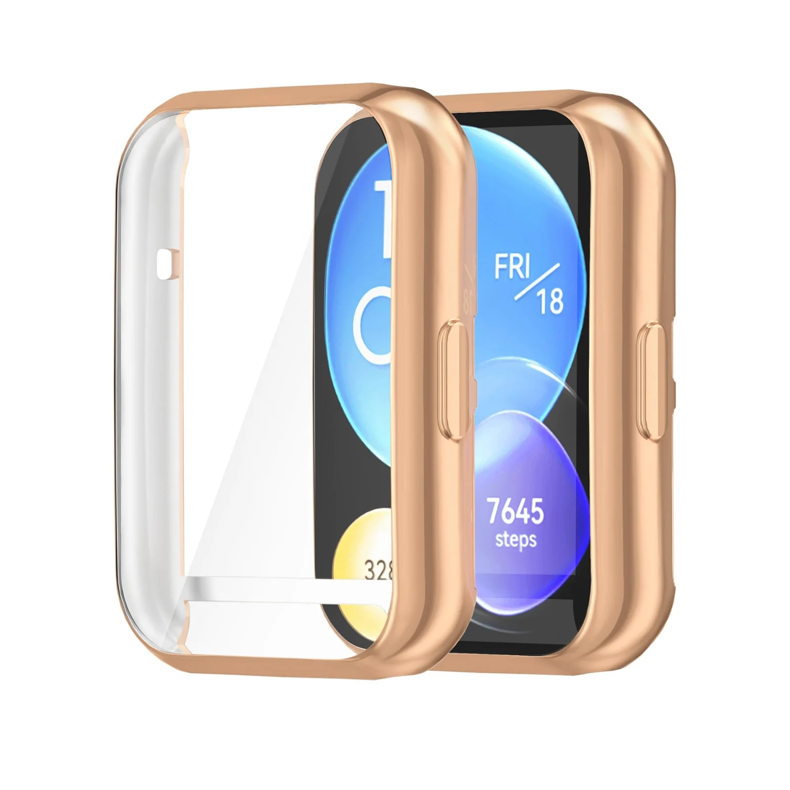 DL3 Mobilak Case Compatible with Huawei Watch Fit 2 Protective Case, Flexible TPU Full Protection Screen Protector Cover Scratch-Resistant Screen Protector Case For Huawei Fit 2 - Rose Gold