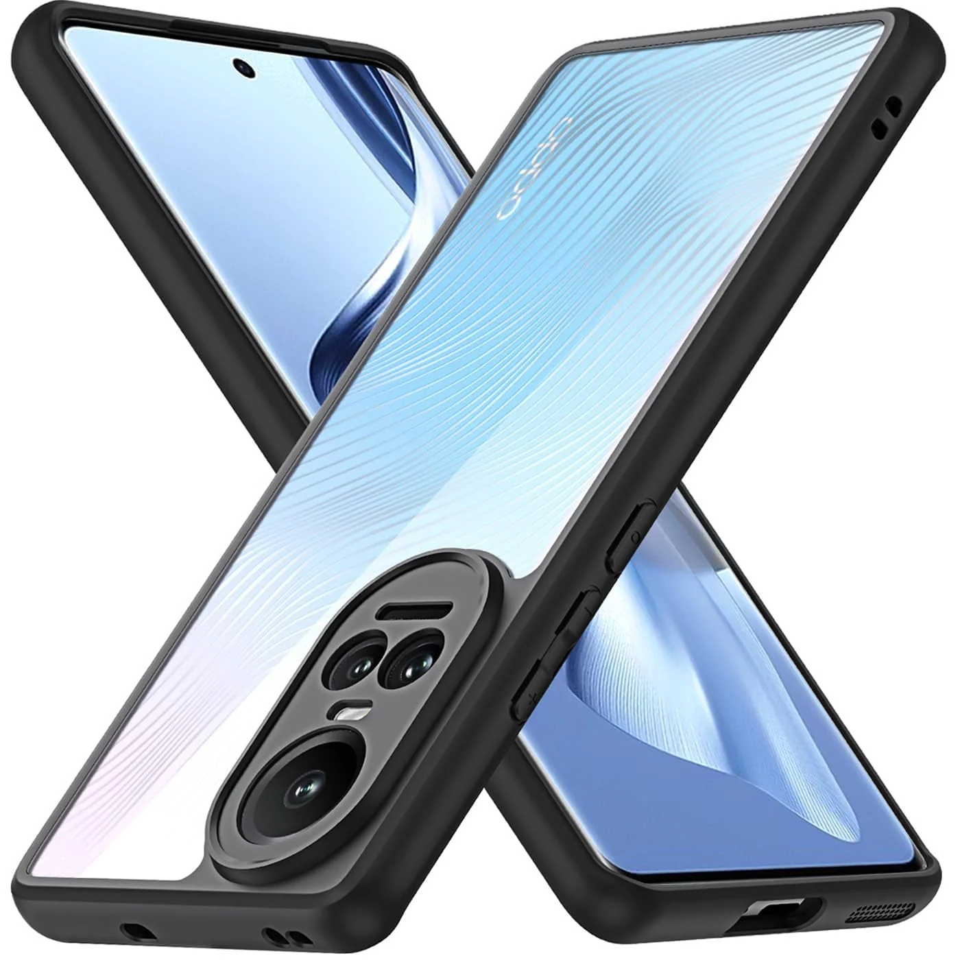DL3 Mobilak Compatible with OPPO Reno 10 5G / Reno 10 Pro 5G Case Waterproof, Full-Body Heavy Duty Shockproof Phone Case, Translucent Matte Cover, Built-in Camera Lens Protective - Black