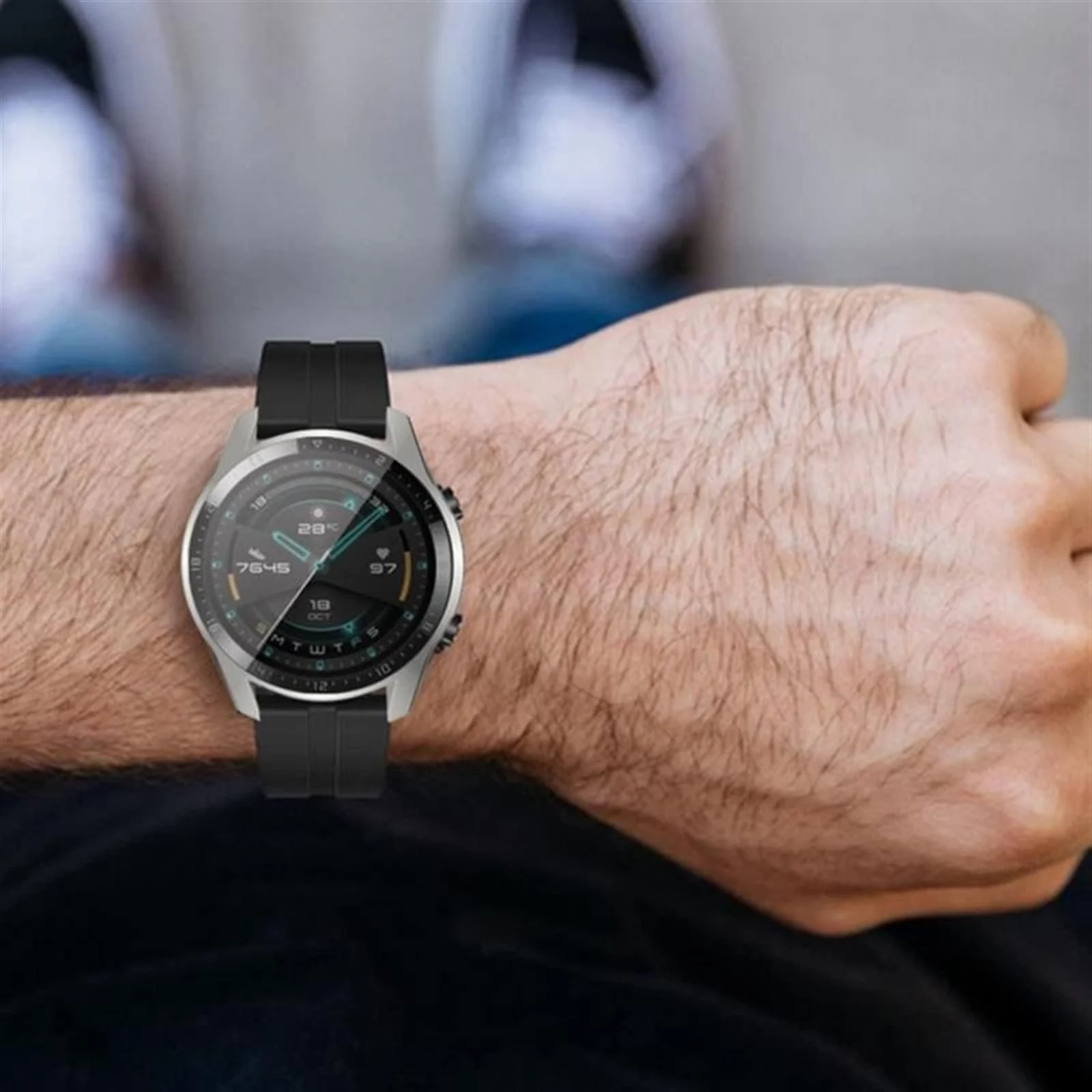 DL3 Mobilak Case Compatible with Huawei Watch GT2 46mm Case All-Around Screen Protector Watch Soft TPU Shockproof Cover Slim Guard Thin Bumper Shell Protector - Silver
