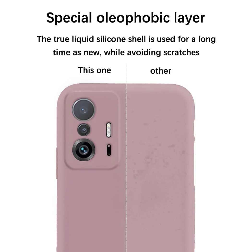 DL3 Mobilak Silicone Protective Case for Xiaomi 11T / Xiaomi 11 T Pro, Shock-absorbing protection, Scratch-resistant surface, Soft microfiber lining - Cashmere