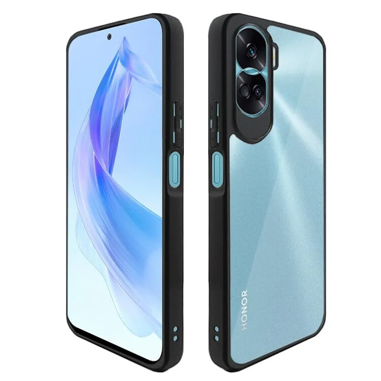 DL3 Mobilak Compatible with Honor 90 Lite/Honor X50i Case Transparent, Military-Grade Shockproof Anti-Yellowing, Slim Protective Phone Case Full Bumper Cover With Camera Lens Protective - Black
