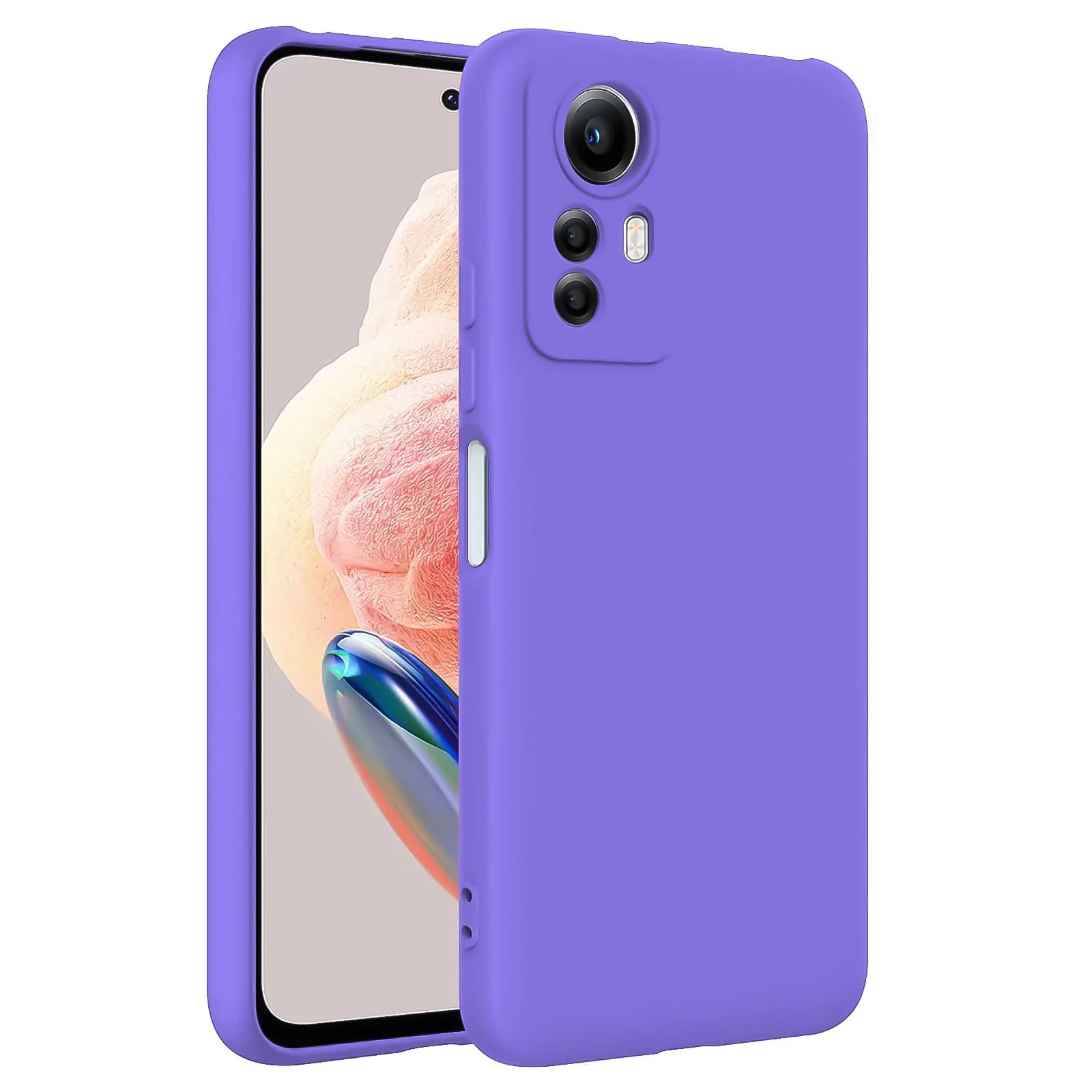 DL3 Mobilak Liquid Silicone Case for Xiaomi Redmi Note 12S, Shock-absorbing protection, Scratch-resistant surface, Soft microfiber lining - Purple