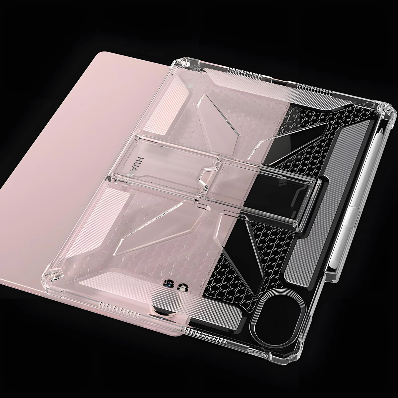 DL3 Mobilak Transparent Stand Case for Huawei MatePad Air 12 inch 2024/Matepad 12X 2024 Shockproof, Thin Slim Lightweight Anti-Yellowing Bumper, Kickstand Cover, with Pencil Holder - Clear