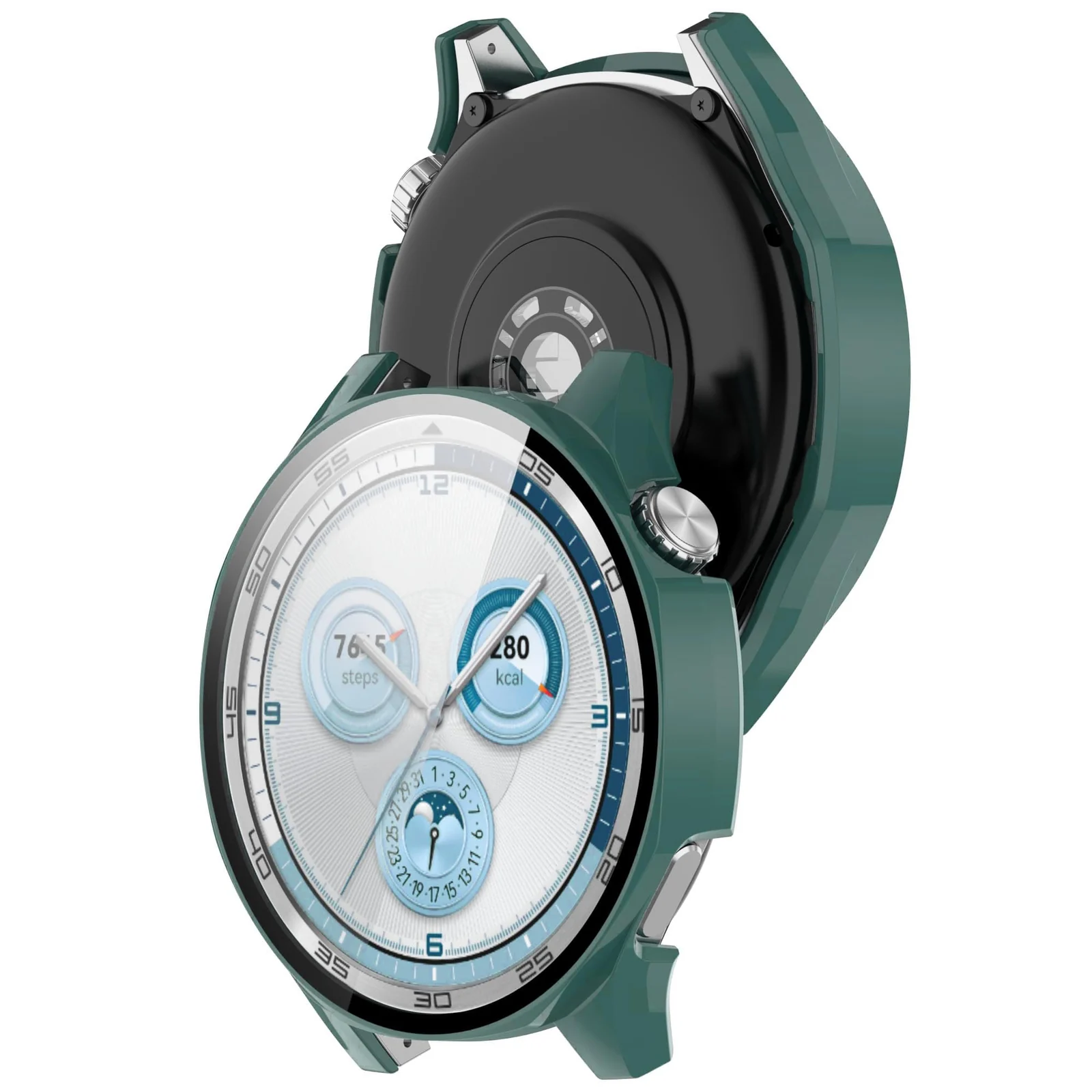 DL3 MOBILAK Full-Coverage Watch Case with Tempered Glass for Huawei Watch GT 4 46 mm, Green